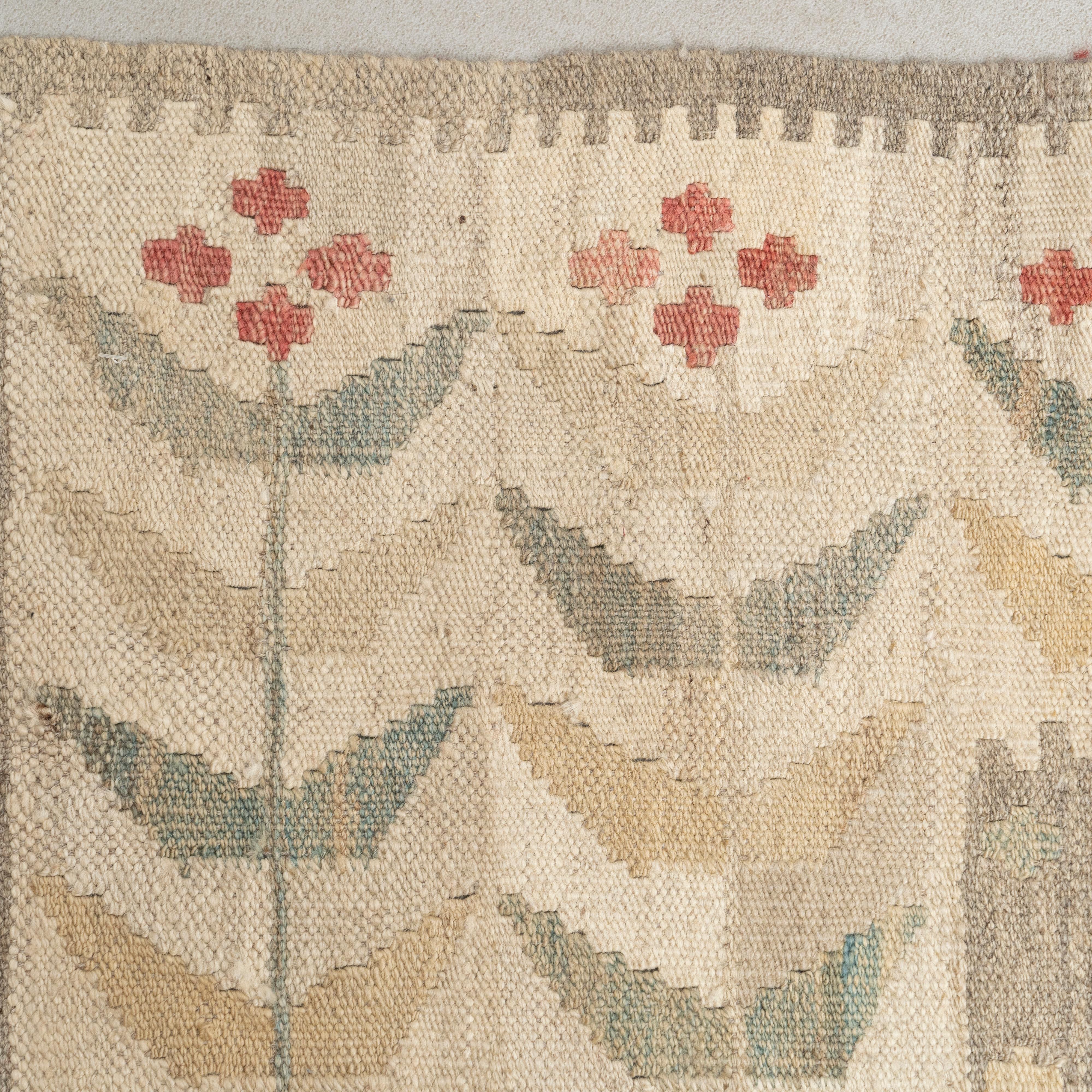 Mid-Century Modern Tapis marocain en laine Wooven fait à la main en vente