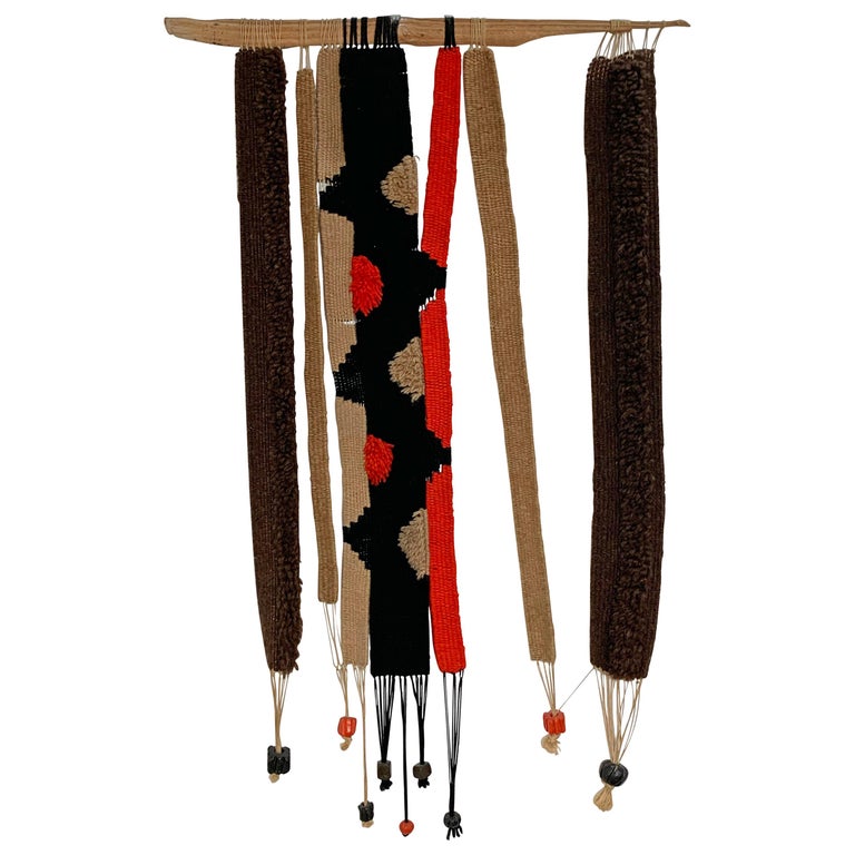 Handmade Woven Wall Hanging Textile Art, circa 1960s For Sale at 1stDibs