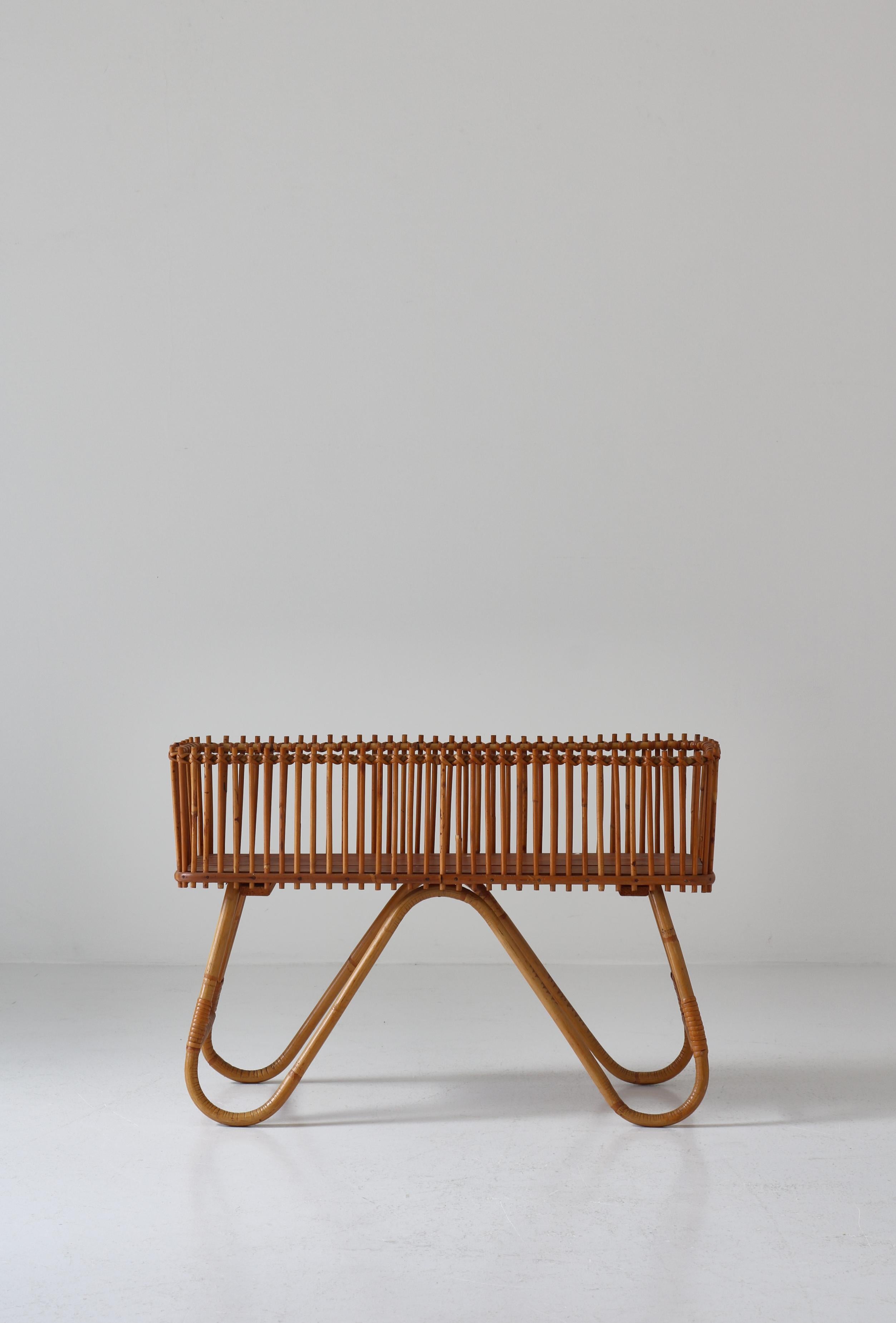 1940s caned cradle