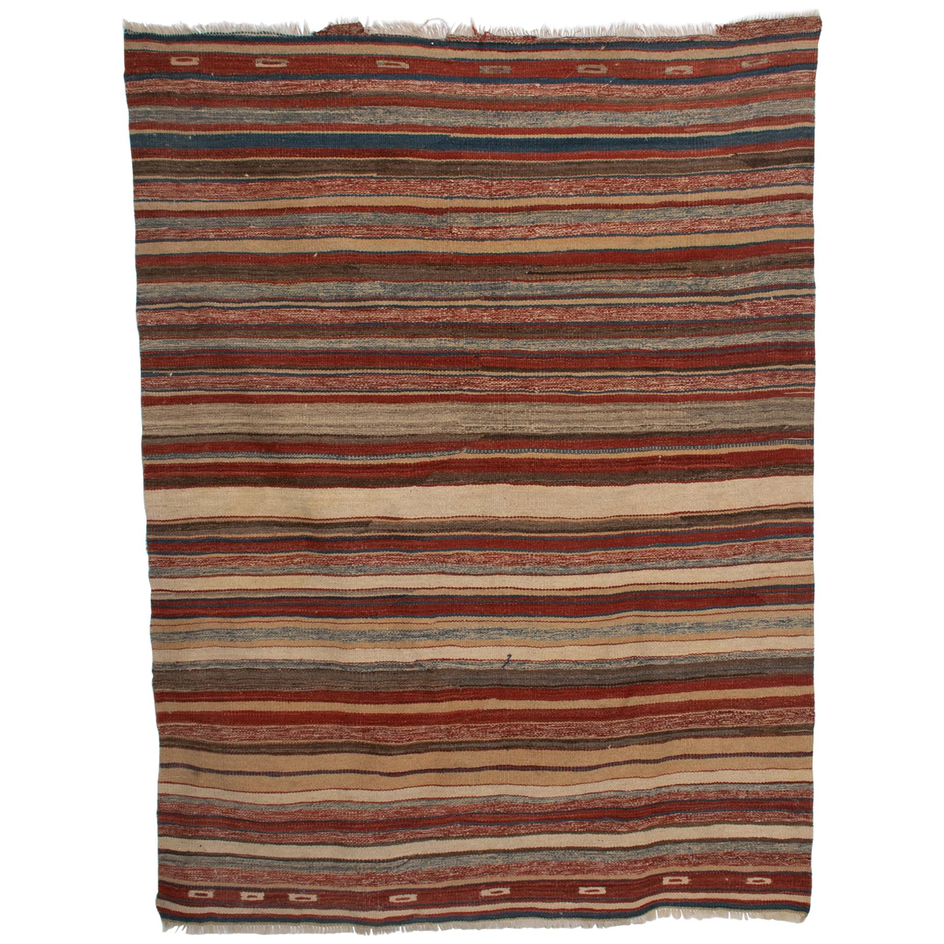  1970s Tapestry Art Handwoven Wool Rug Bohemian 