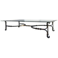 Handmade Wrought Iron and Gold Gilt Coffee Table