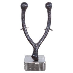 Handmade Wrought Iron Wishbone on Custom Stand
