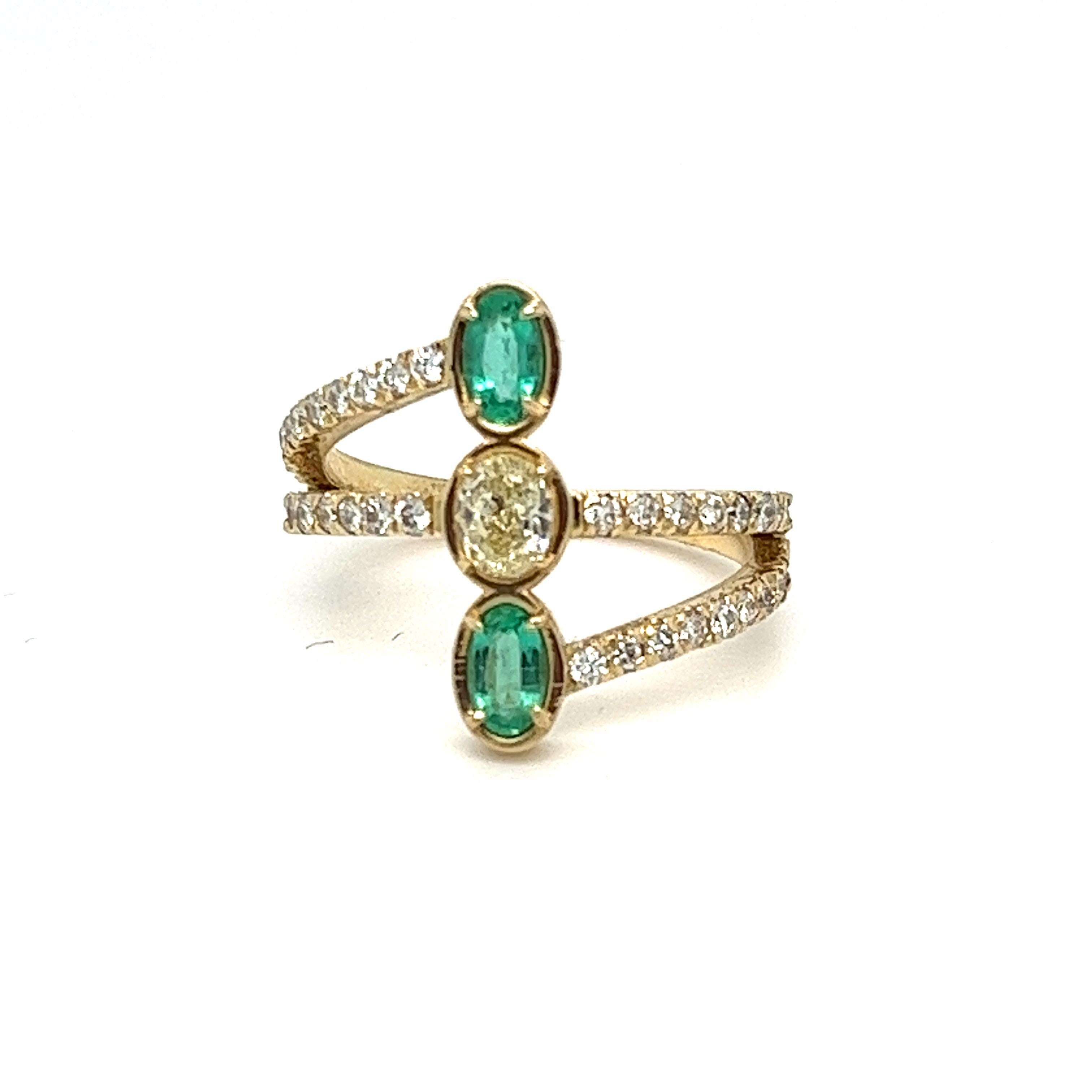 Elevate your style with this exquisitely designed and handcrafted ring, a true masterpiece from our boutique office in Miami, Florida. This delicate yet elegant piece features a natural earth-mined yellow oval-shaped diamond at its center, weighing
