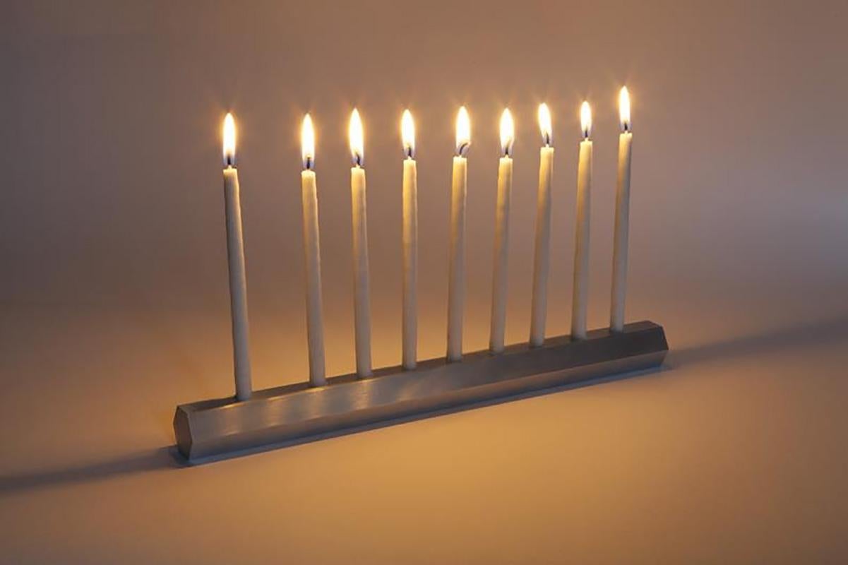 Handmade ZeroWaste Modern Aluminum Menorah For Sale at 1stDibs
