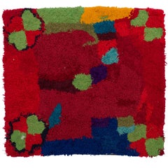 Handmade Zindekh Tapestry, in an Harmony of Red and Hearts of Green
