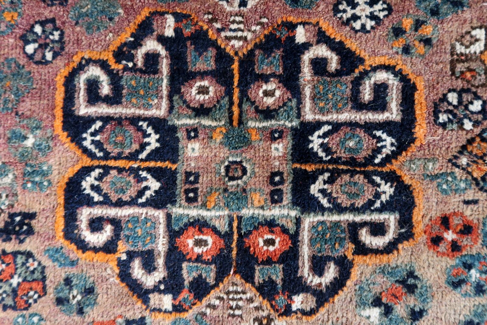 HandmadHandgefertigt Vintage persischen Hamadan Teppich 4,8' x 6,8', 1940er Jahre, 1C1087 (Mitte des 20. Jahrhunderts) im Angebot