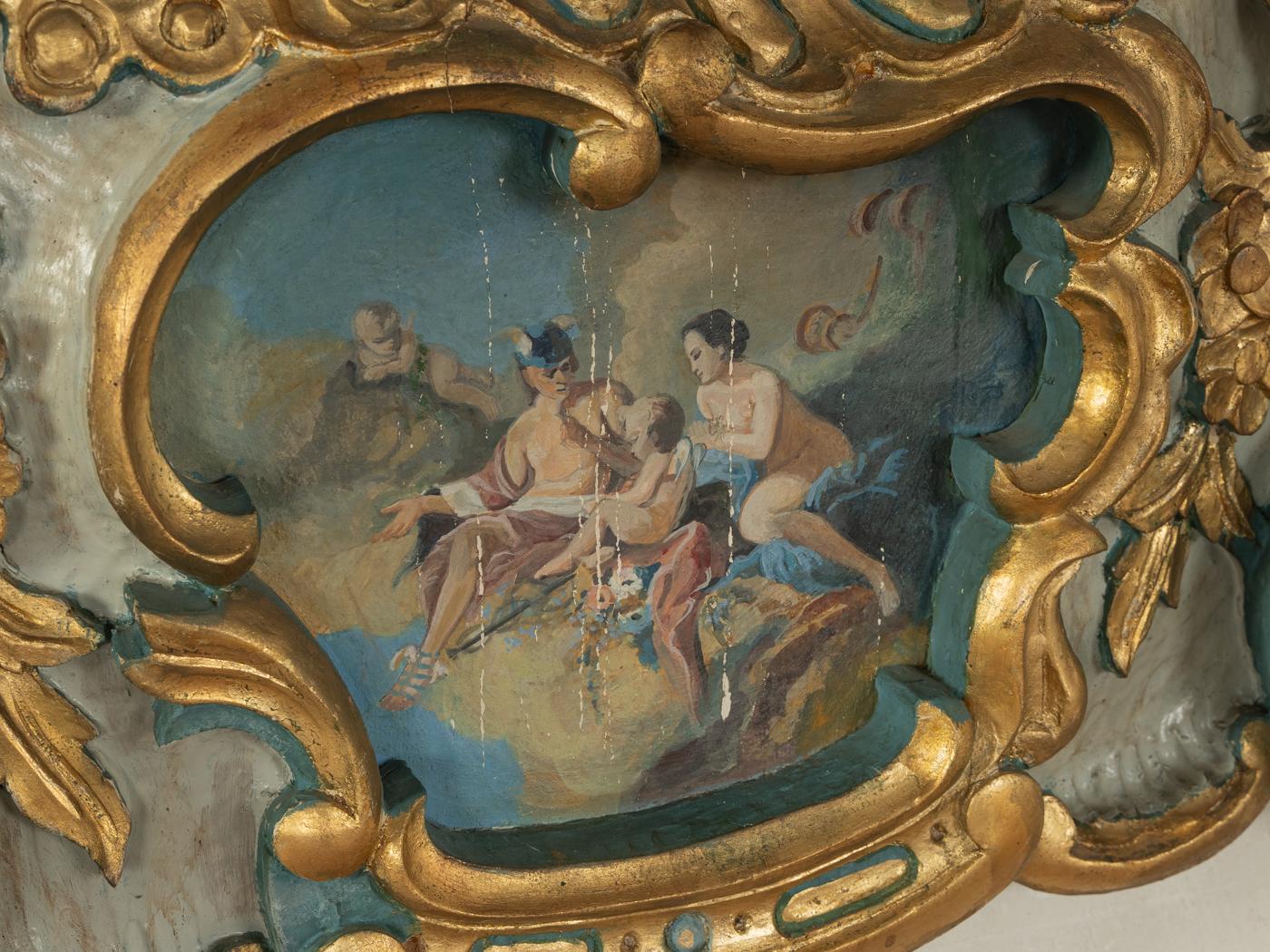 Autrichien Miroir peint à la main de style baroque en vente