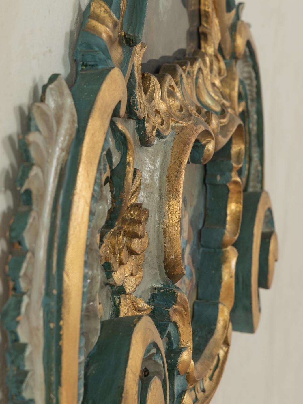 Miroir peint à la main de style baroque en vente 3
