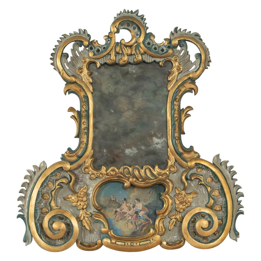 Miroir peint à la main de style baroque en vente