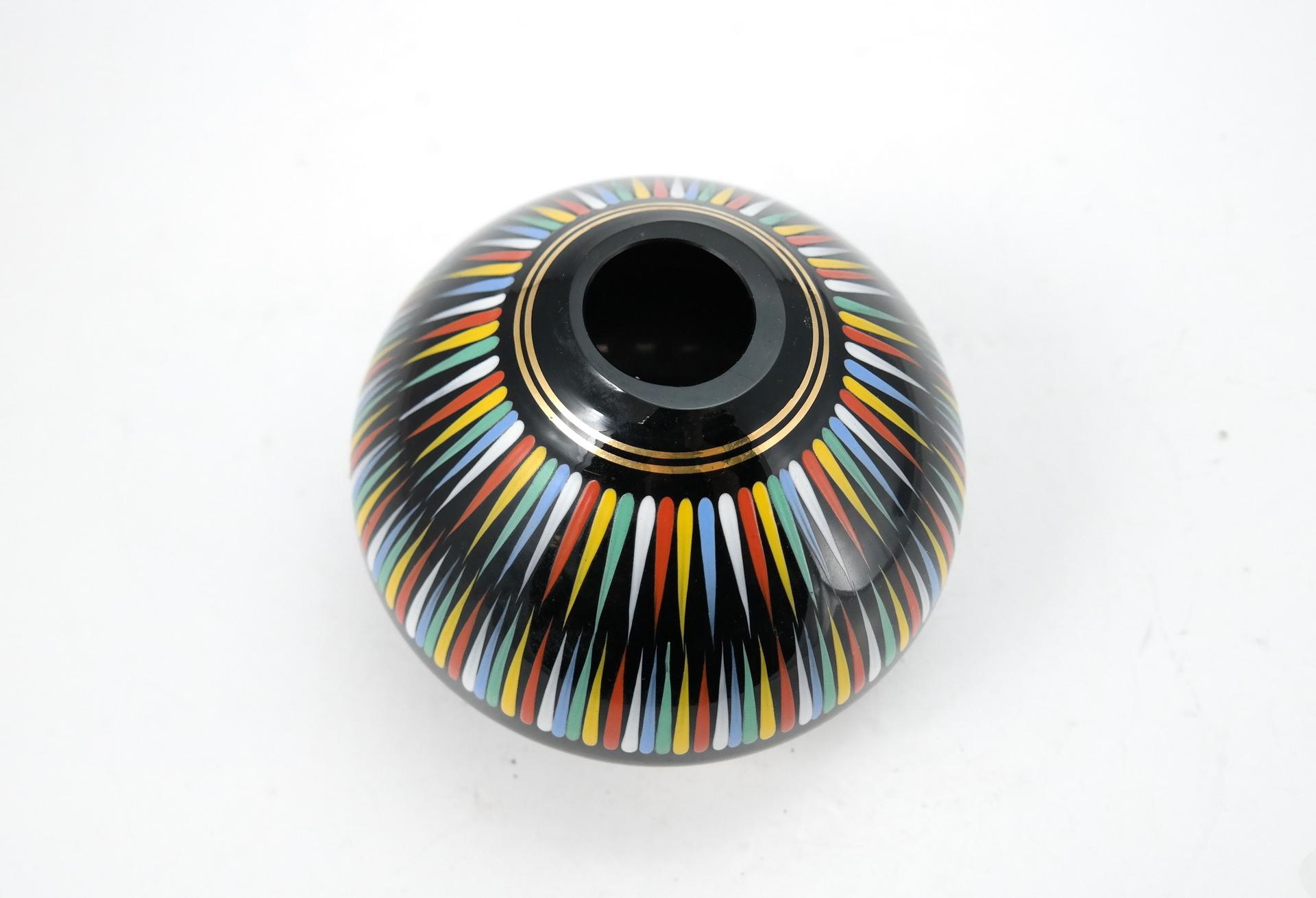 Mid-20th Century Mid-Century Colorful Glass Vase by VEB Kunstglas Arnstadt, 1960s For Sale