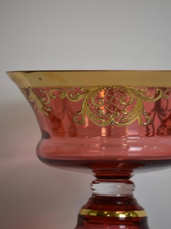 Handpainted Bohemian Art Glass bowl