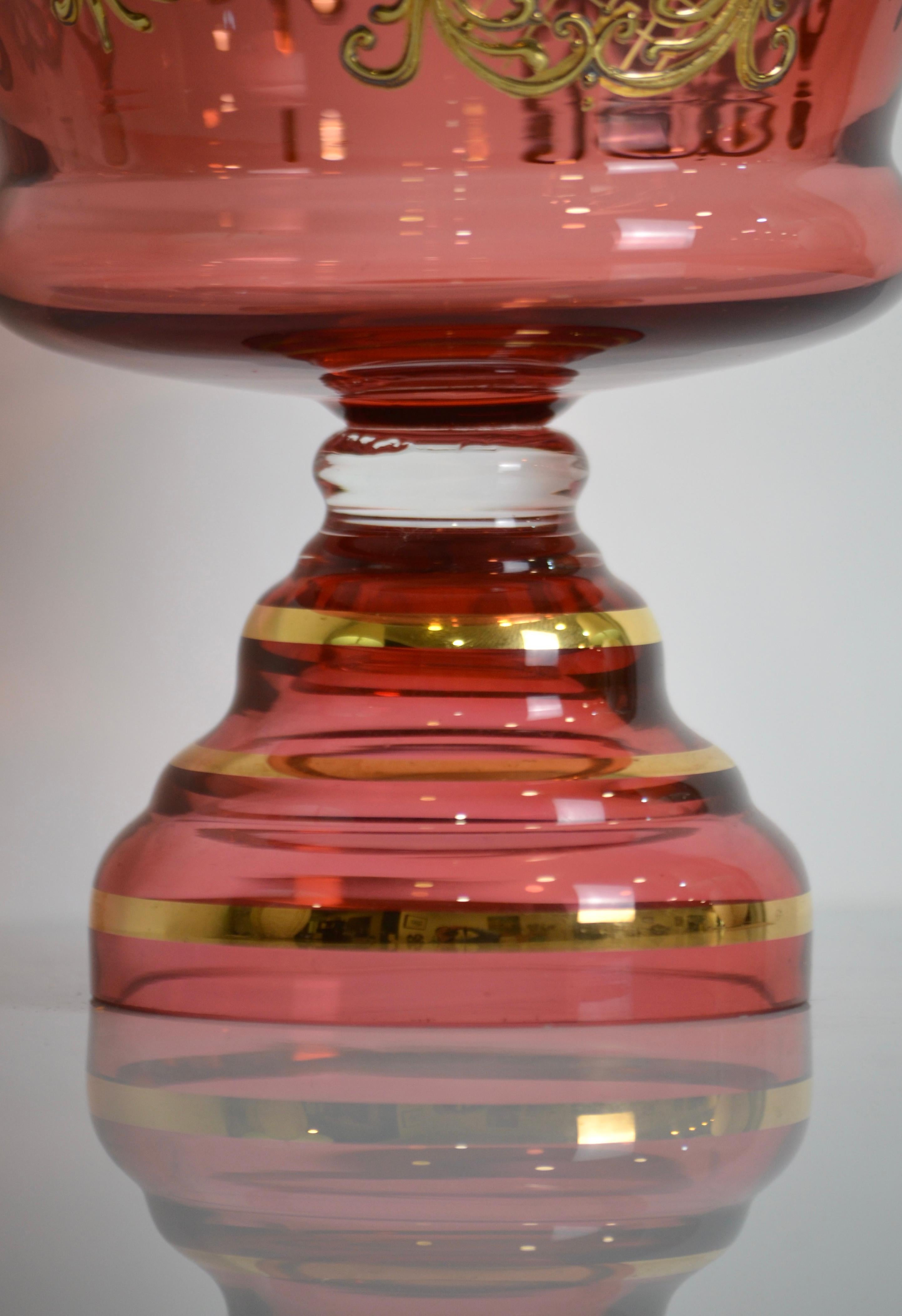 Verre d'art Bol en verre d'art bohème peint à la main en vente