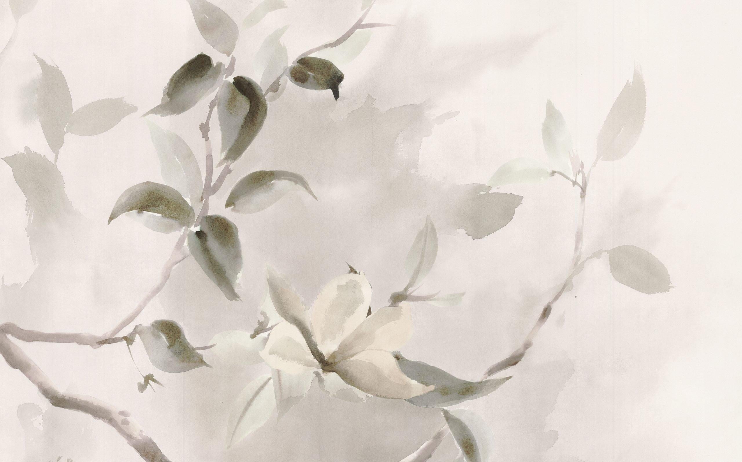 Set von drei handbemalten Wandteppichen „Magnolio“ im Angebot 2