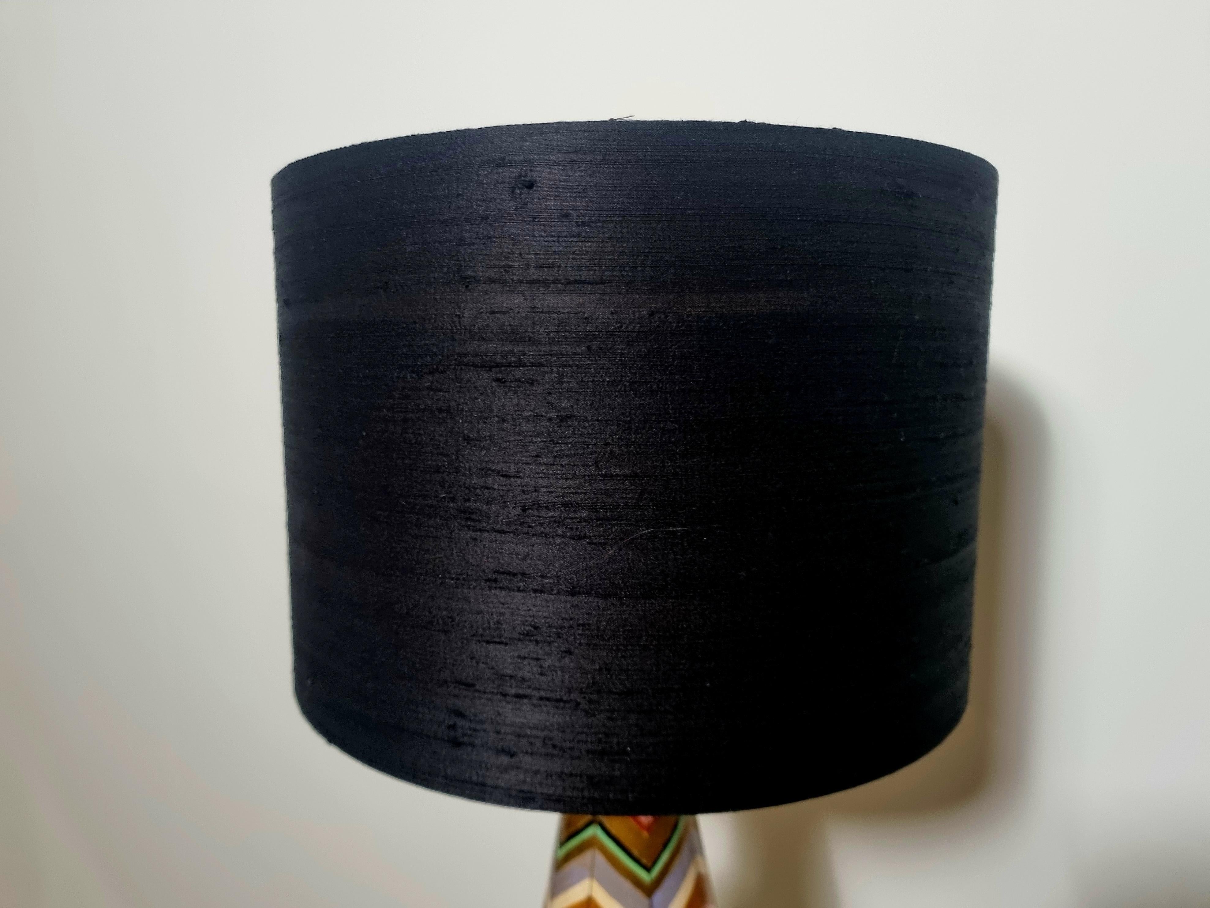 Hand Painted Ceramic Table Lamp, Italy, 1970s For Sale 3