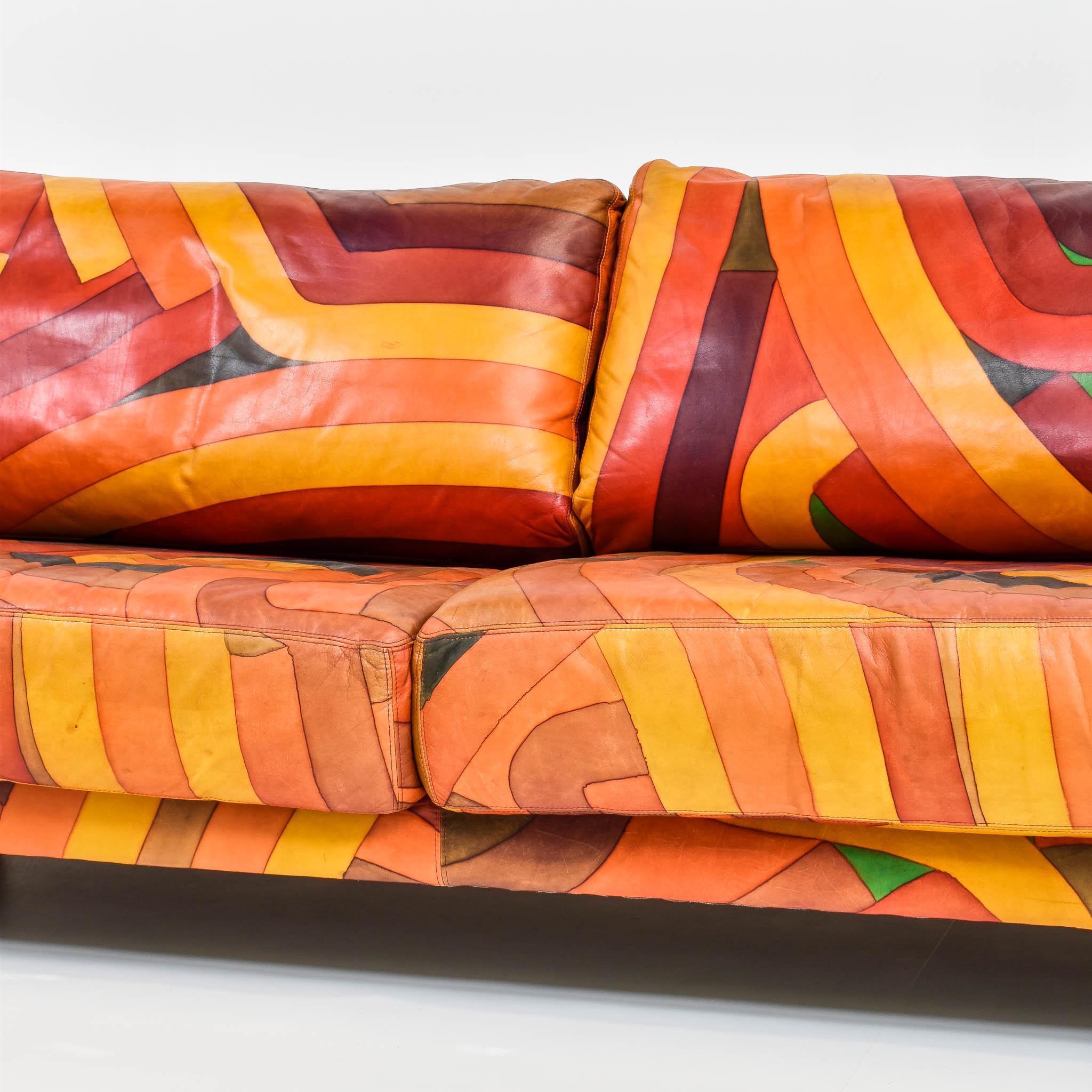 colorful leather sofas