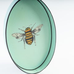 Handpainted Decorative Iron Tray - Blue Bee
