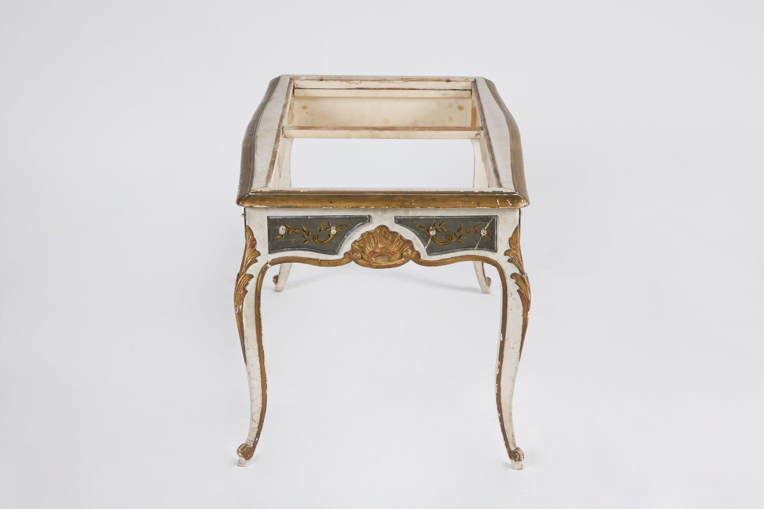 Mirror Handpainted French Table For Sale