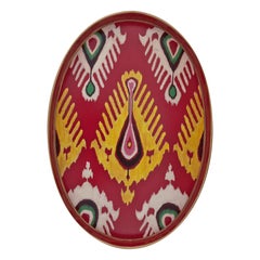 Handpainted Ikat Red Flames Iron Tray