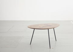Hand Painted Italian Coffee Table with Black Iron Legs