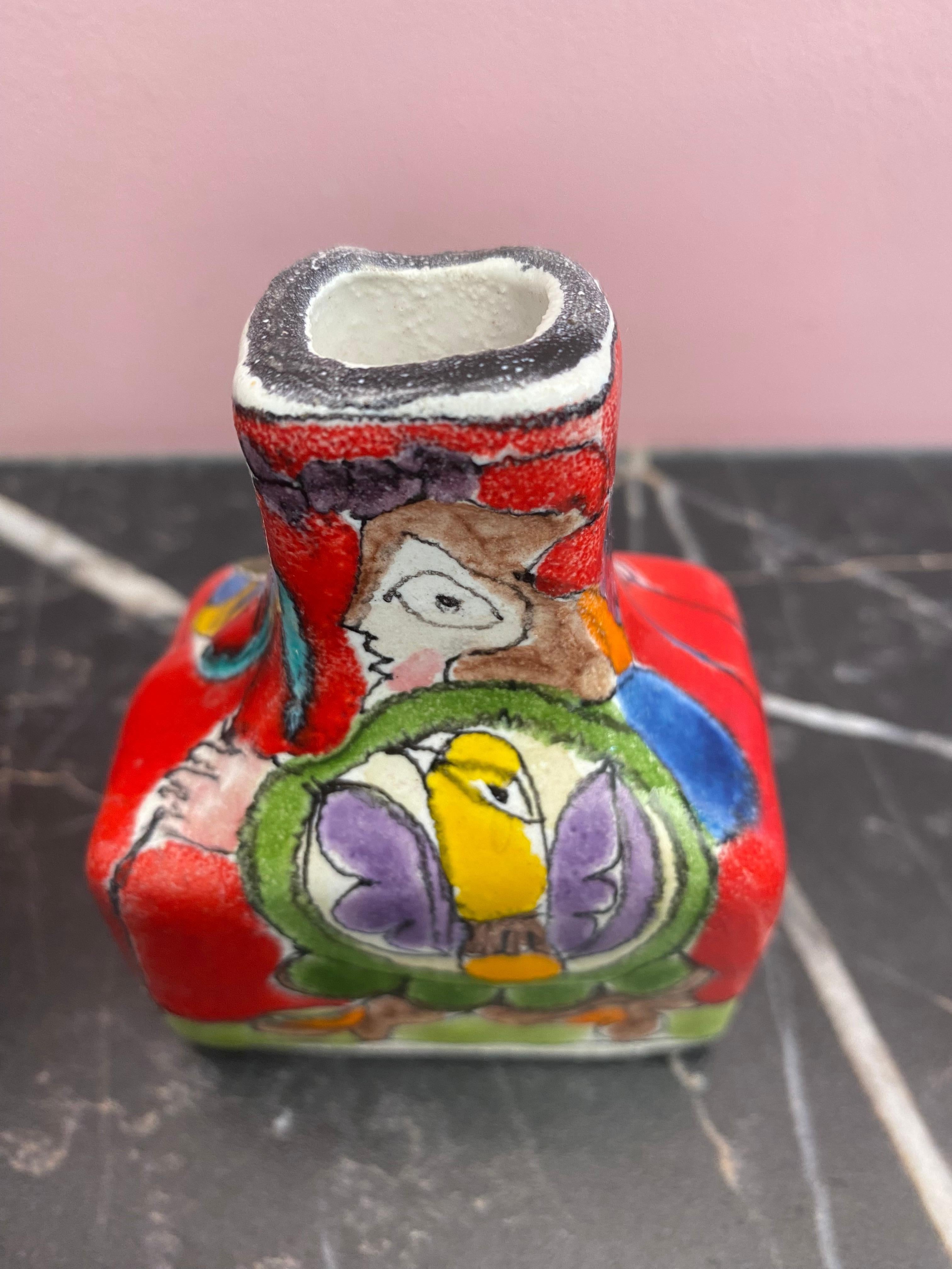 Mini jarrón italiano pintado a mano por Giovanni DeSimone Italia Italiano en venta