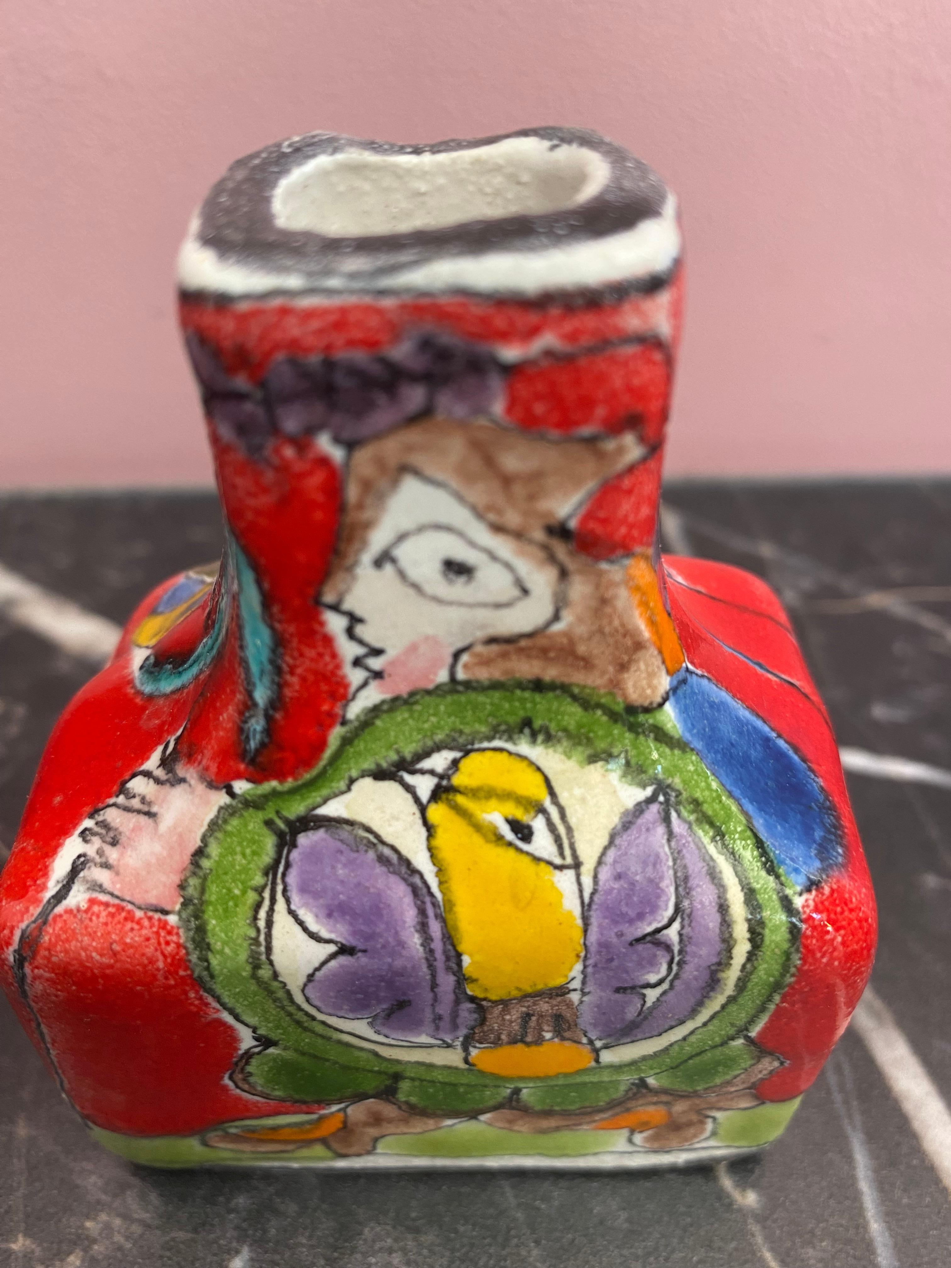 Mini jarrón italiano pintado a mano por Giovanni DeSimone Italia Pintado a mano en venta