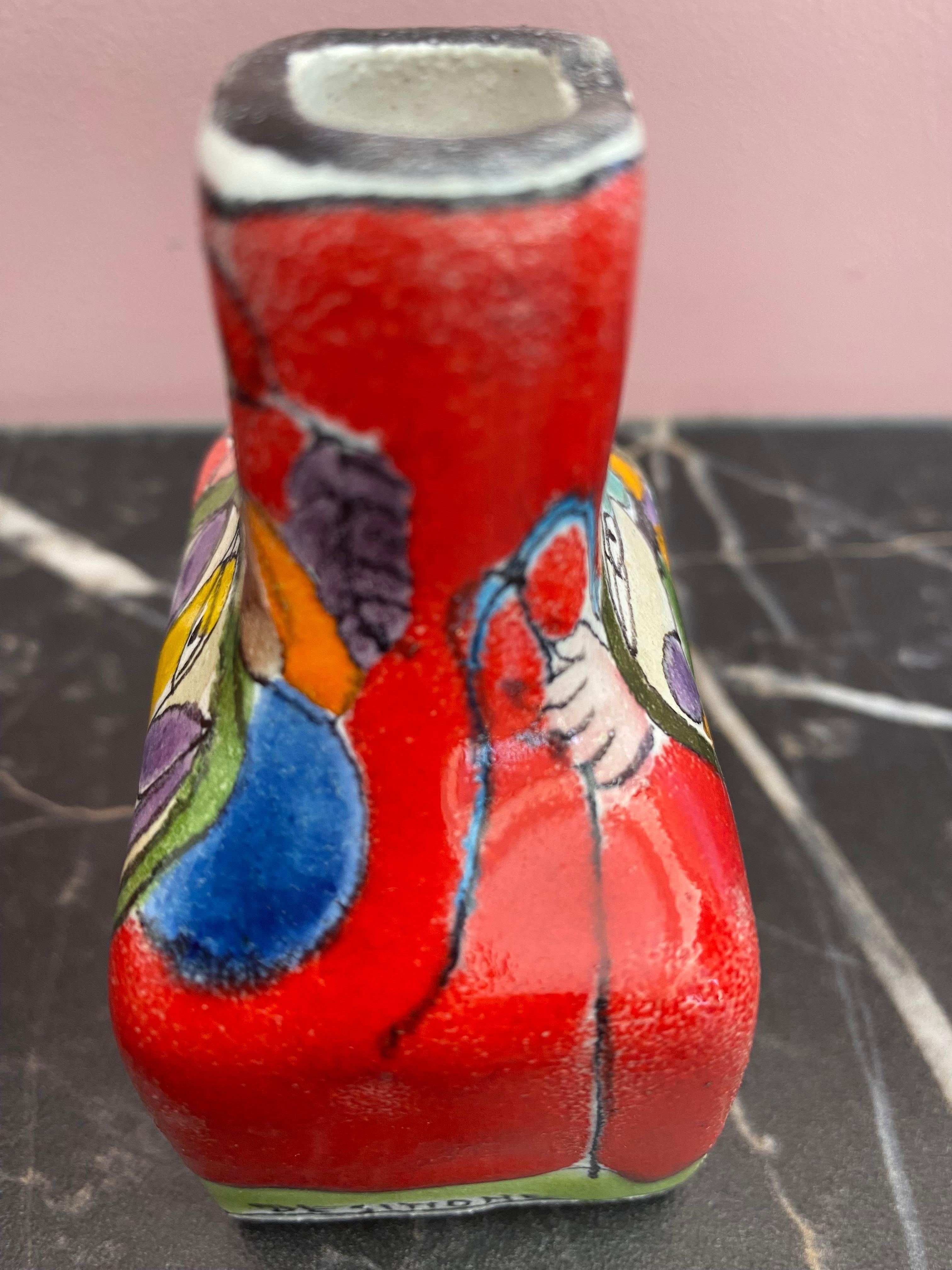 Mini jarrón italiano pintado a mano por Giovanni DeSimone Italia Cerámico en venta
