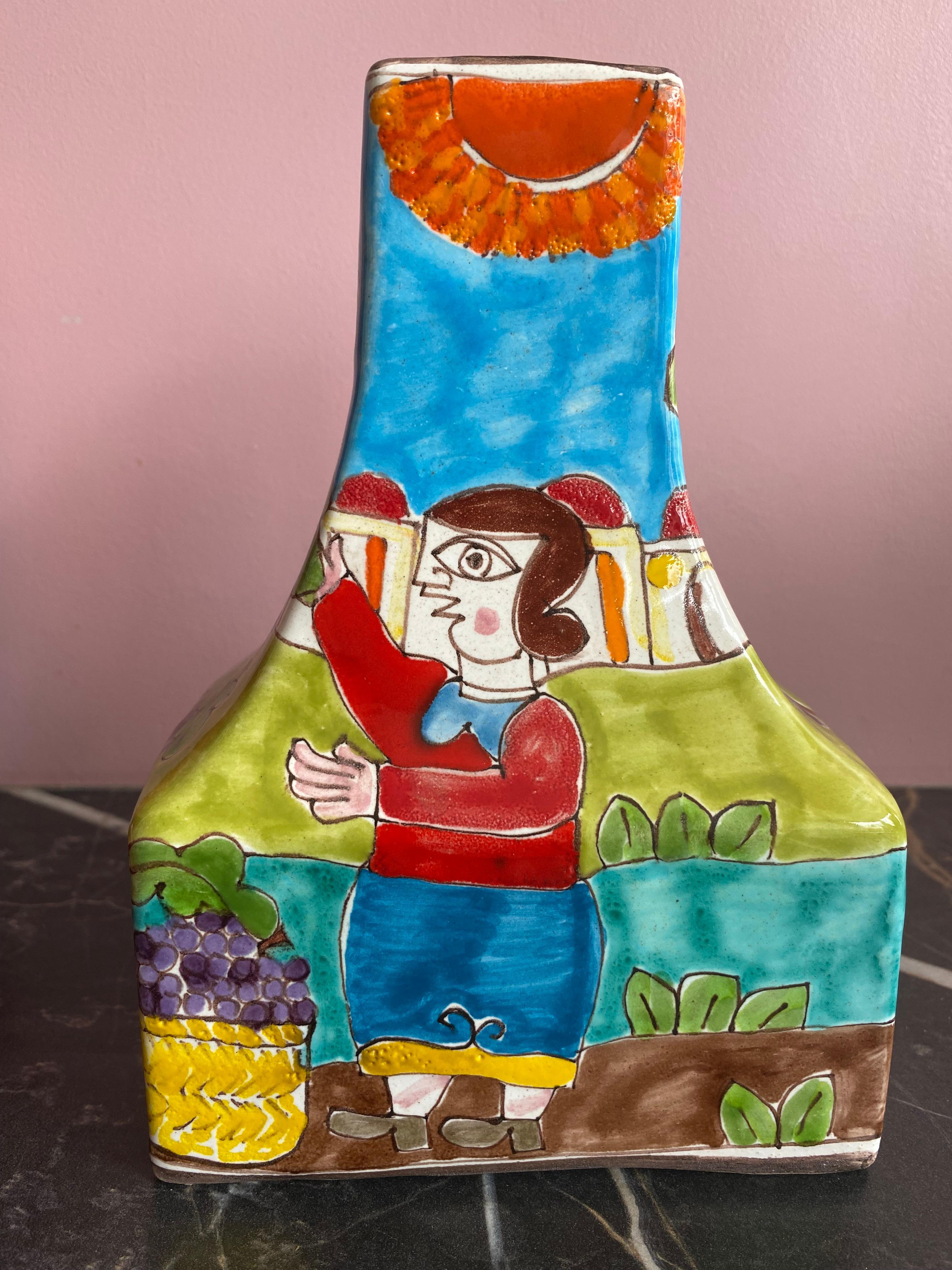 Jarrón italiano pintado a mano por Giovanni DeSimone Italia en venta 2