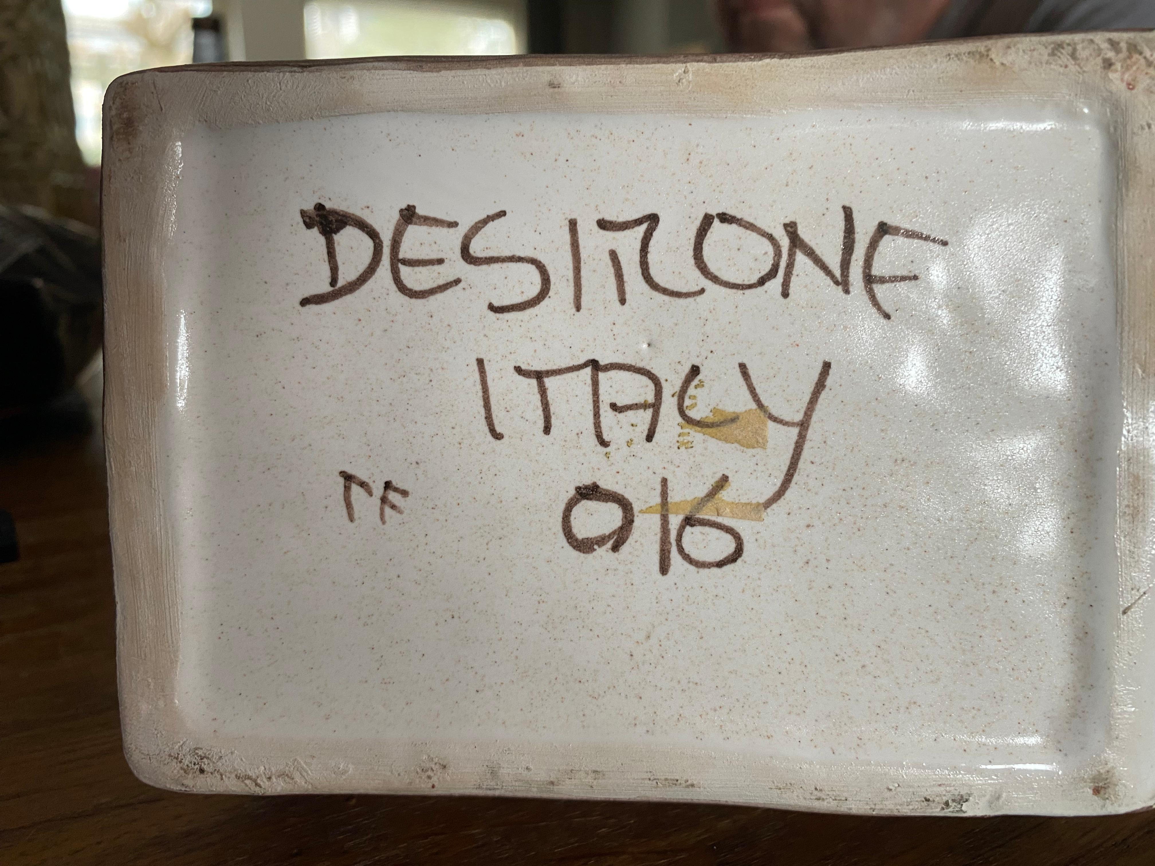 Jarrón italiano pintado a mano por Giovanni DeSimone Italia Moderno de mediados de siglo en venta