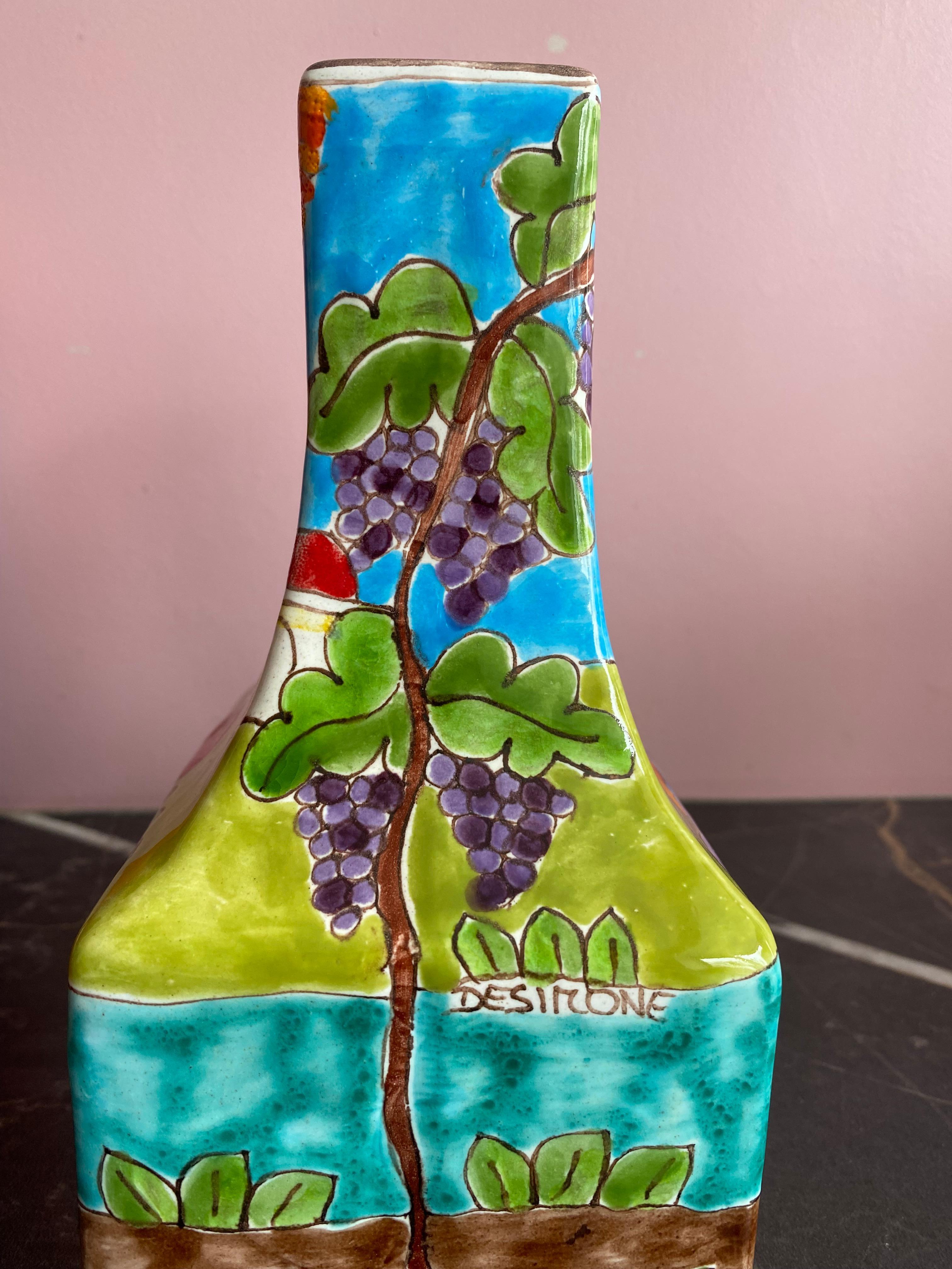 Jarrón italiano pintado a mano por Giovanni DeSimone Italia Pintado a mano en venta