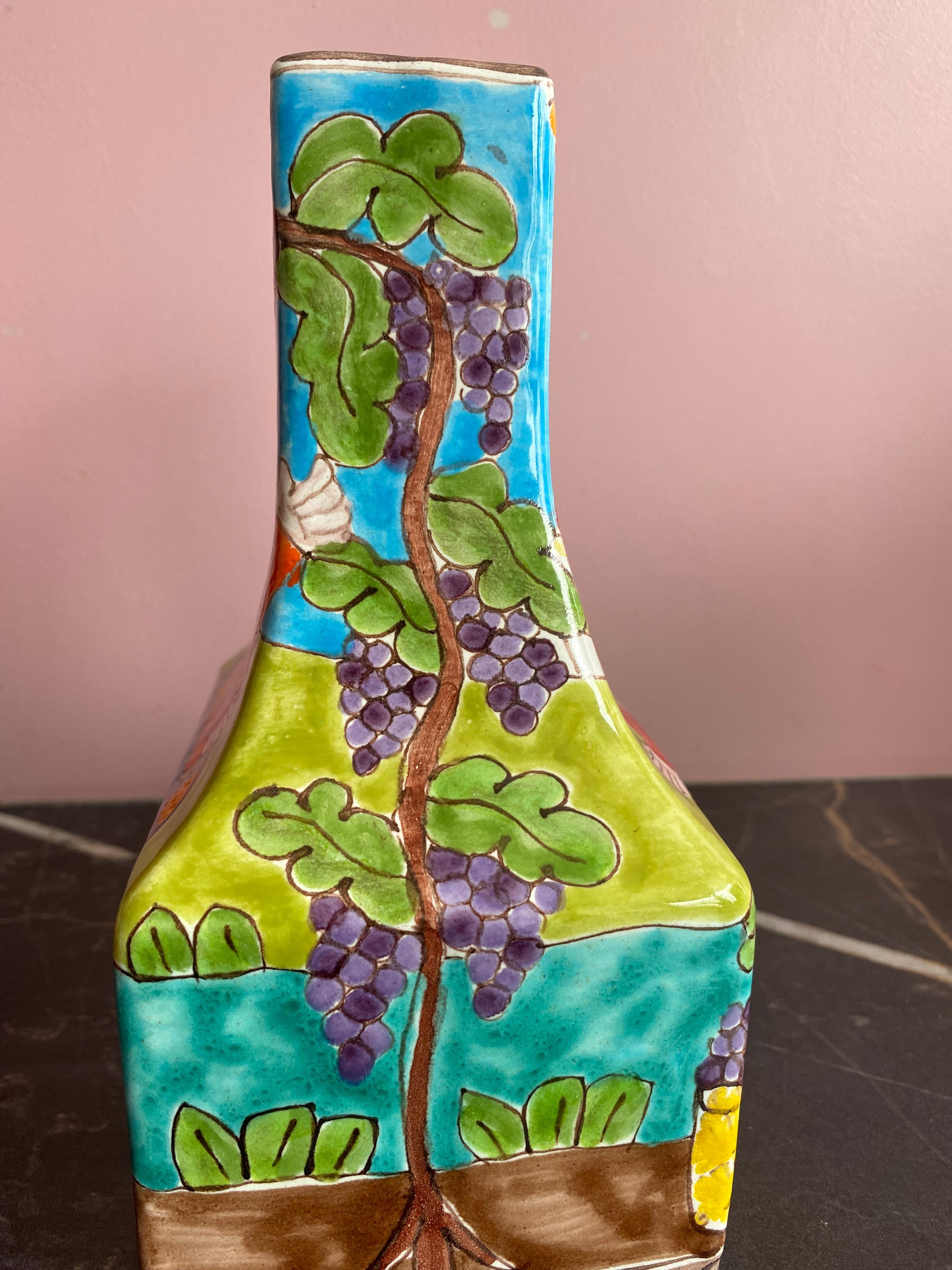 Jarrón italiano pintado a mano por Giovanni DeSimone Italia en Bueno estado para la venta en Waddinxveen, ZH