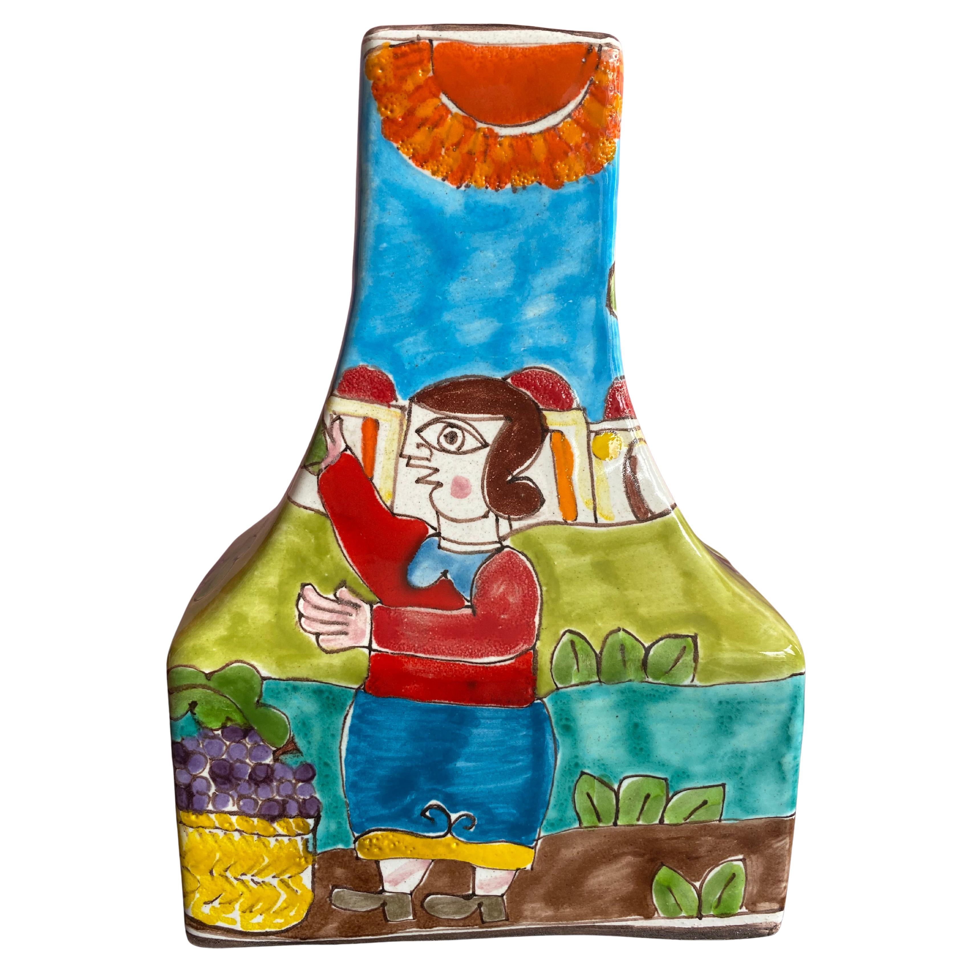 Vase italien peint à la main par Giovanni DeSimone, Italie