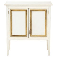 Handpainted Ivory and Gold Trompe l'oeil Cabinet or Nightstand, 21st C.