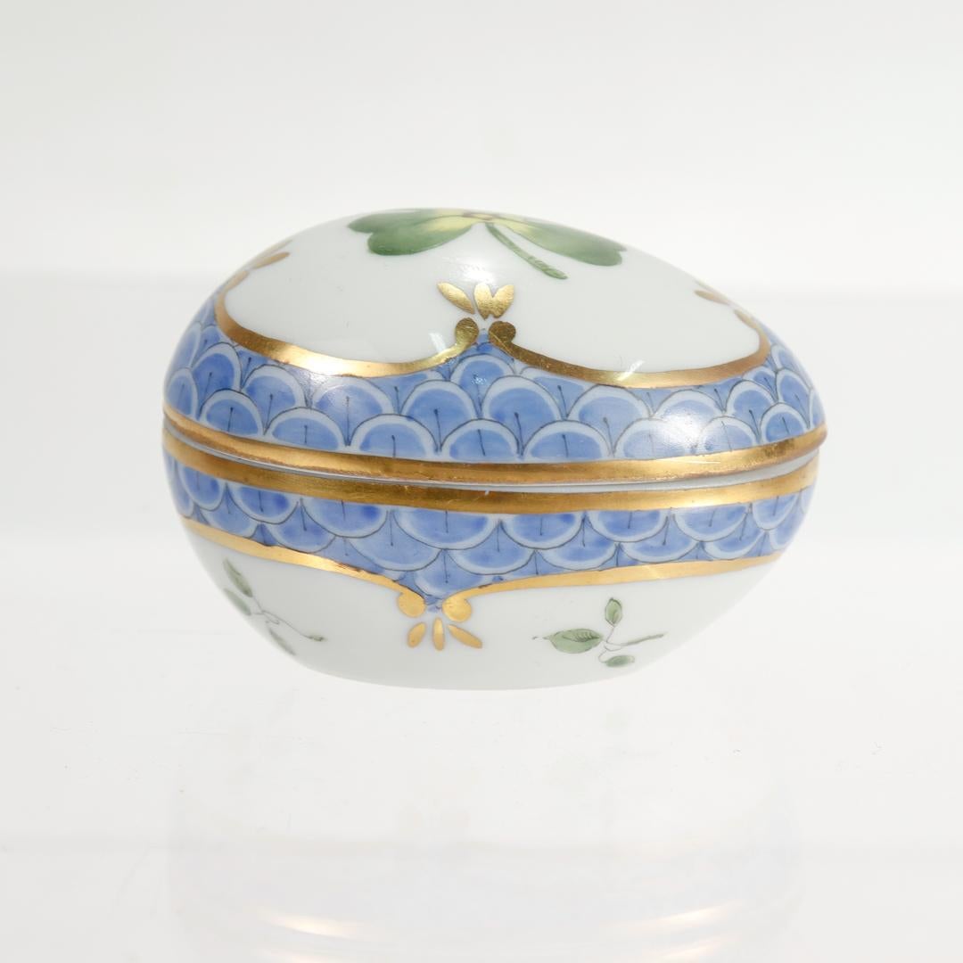 Contemporary Handpainted Limoges Porcelain Egg Box for Asprey For Sale