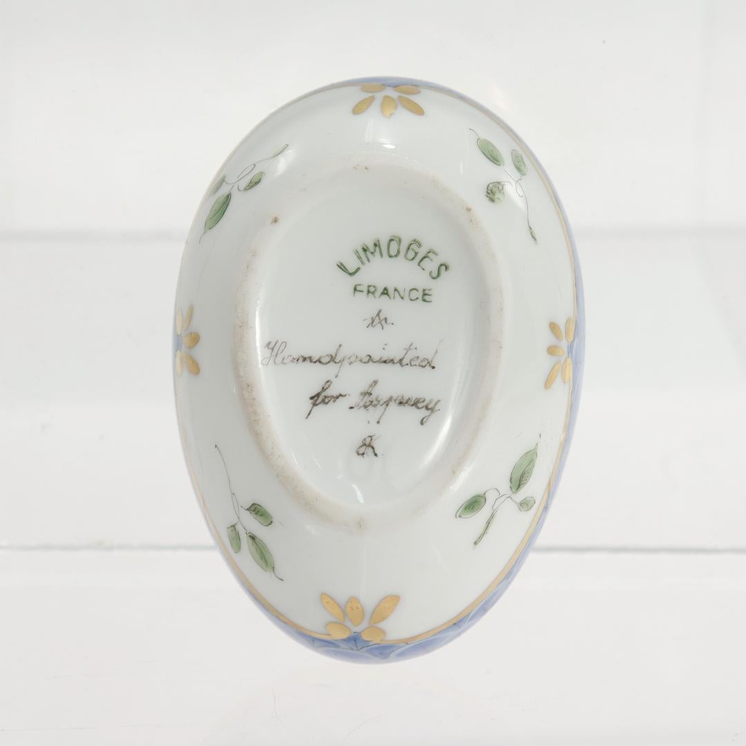 Handpainted Limoges Porcelain Egg Box for Asprey For Sale 3