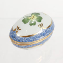 Handpainted Limoges Porcelain Egg Box for Asprey