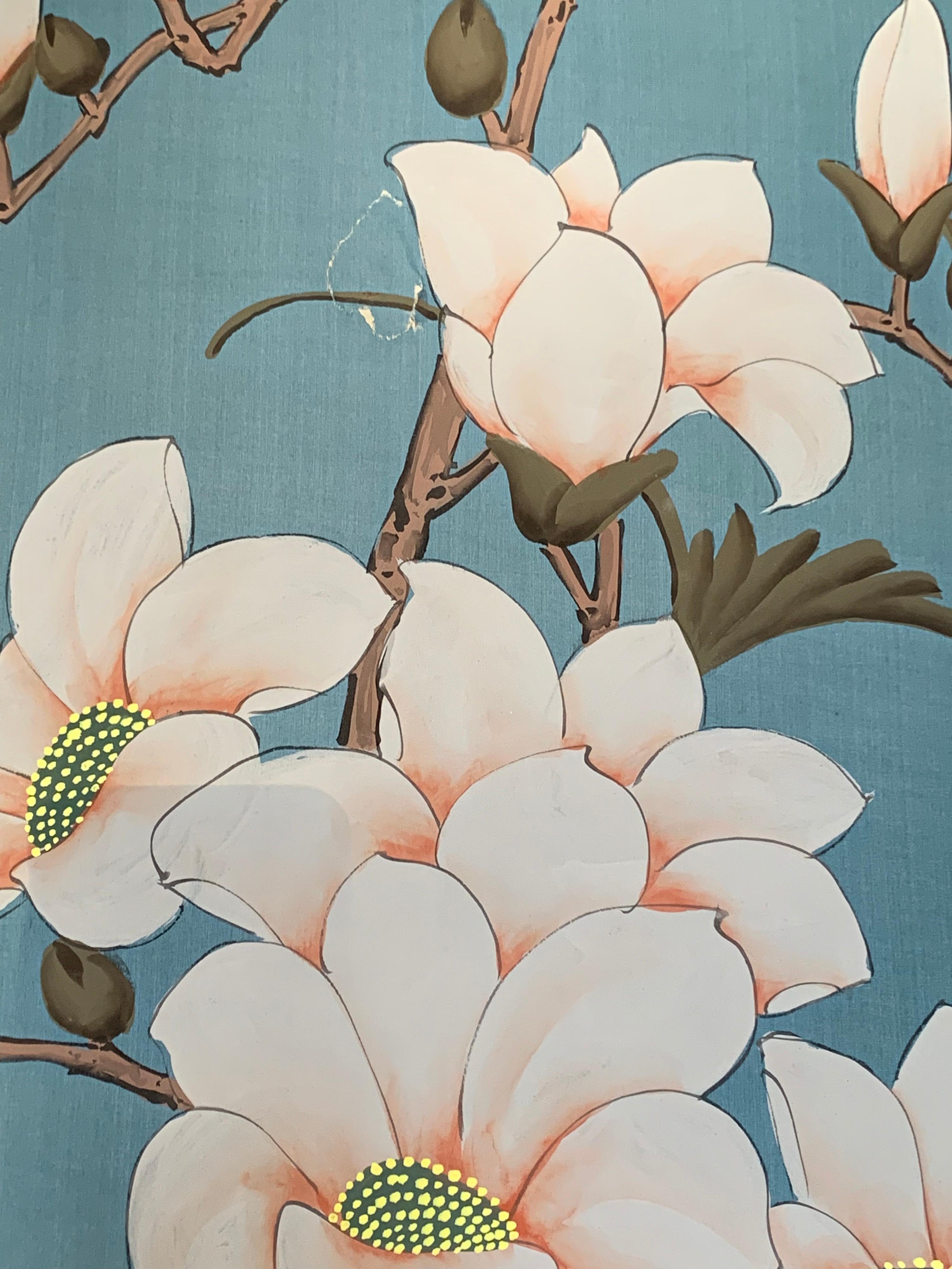 Handpainted on Silk Screen Six-Panel 1940s Coromandel Painting Chinese 2