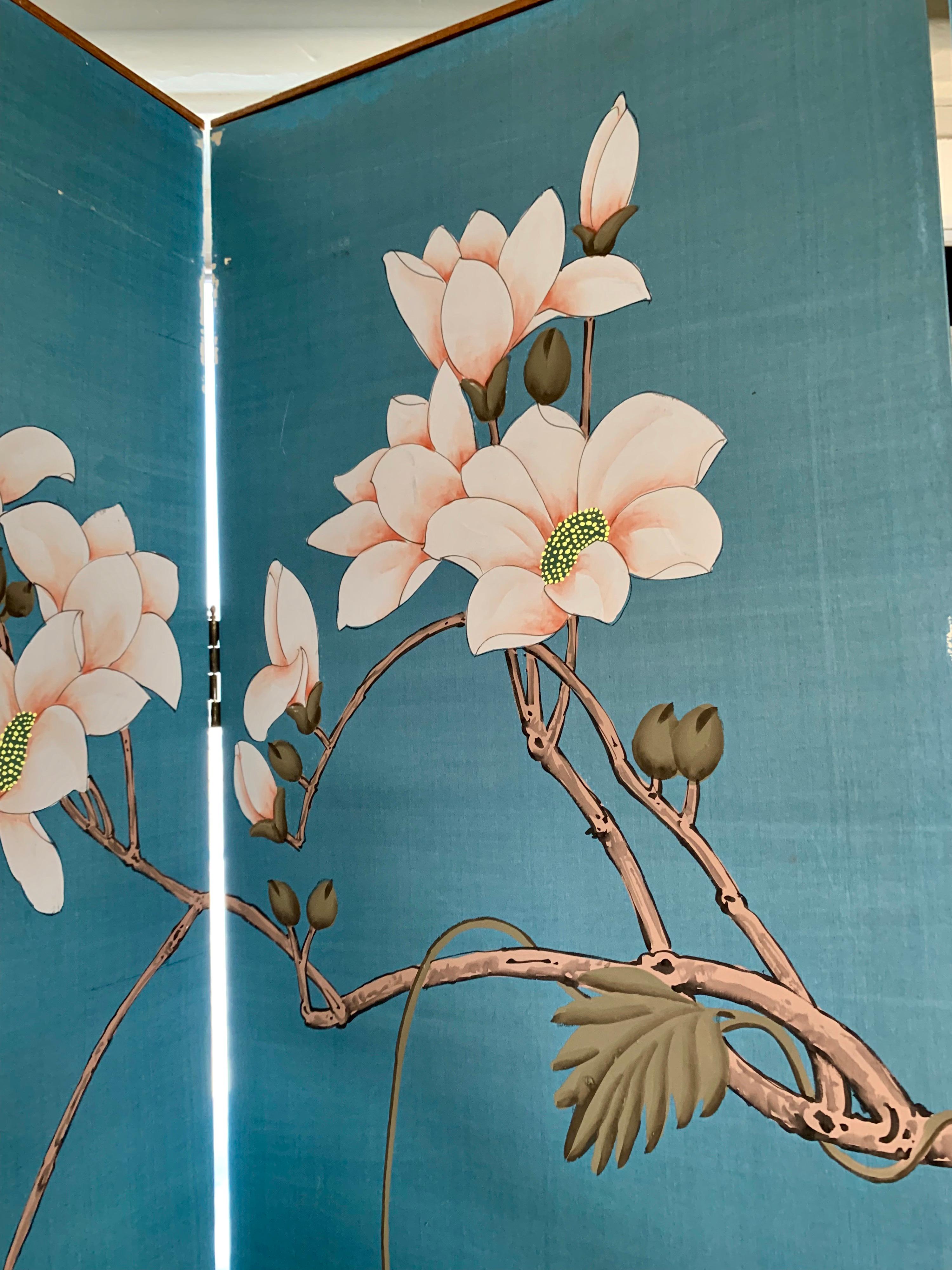 Handpainted on Silk Screen Six-Panel 1940s Coromandel Painting Chinese 3