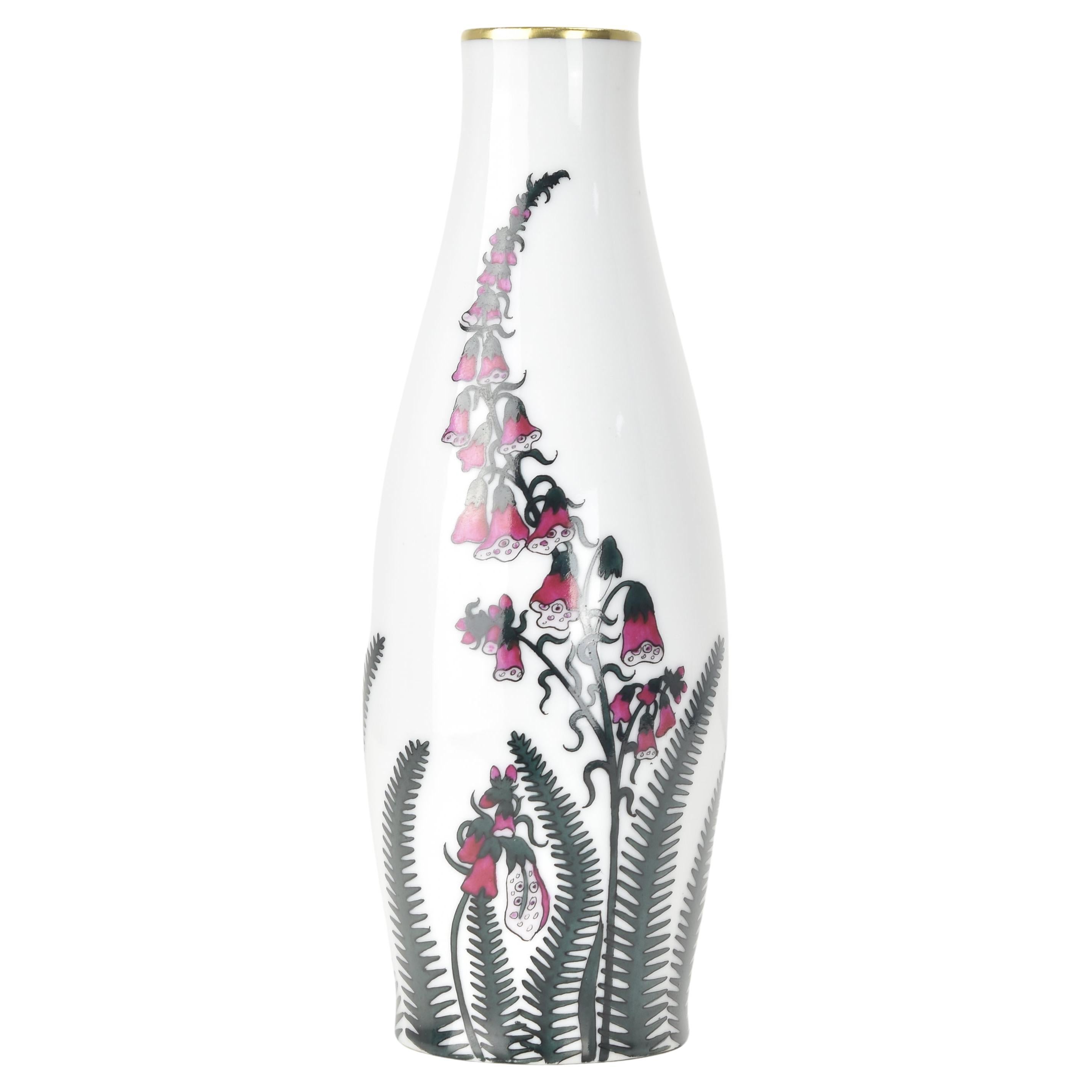 Vaso dipinto a mano in porcellana Art Nouveau Capolavoro del Dipartimento d'Arte di Fraureuth