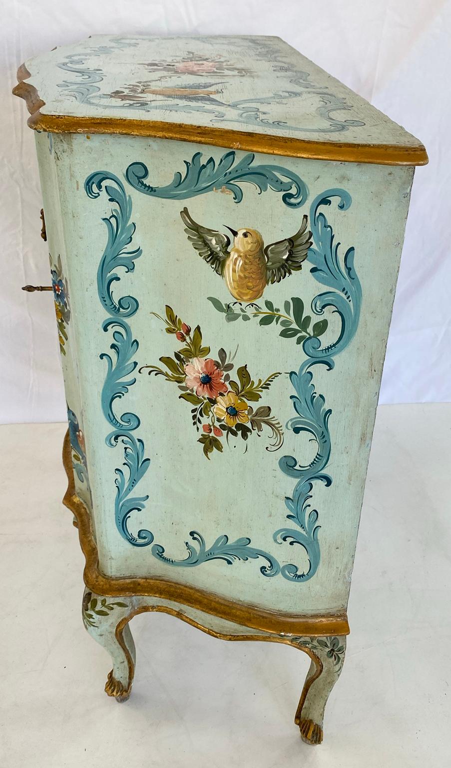 Legno Credenza veneziana dipinta a mano in vendita