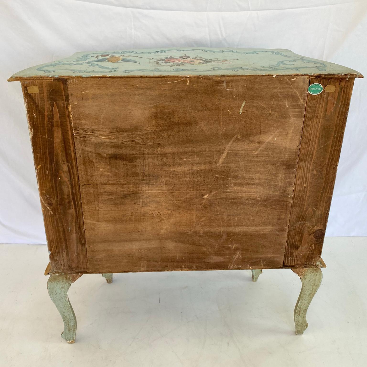 Wood Handpainted Venetian Credenza Cabinet For Sale