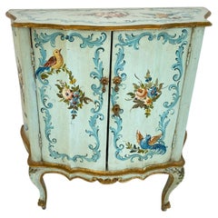 Vintage Handpainted Venetian Credenza Cabinet