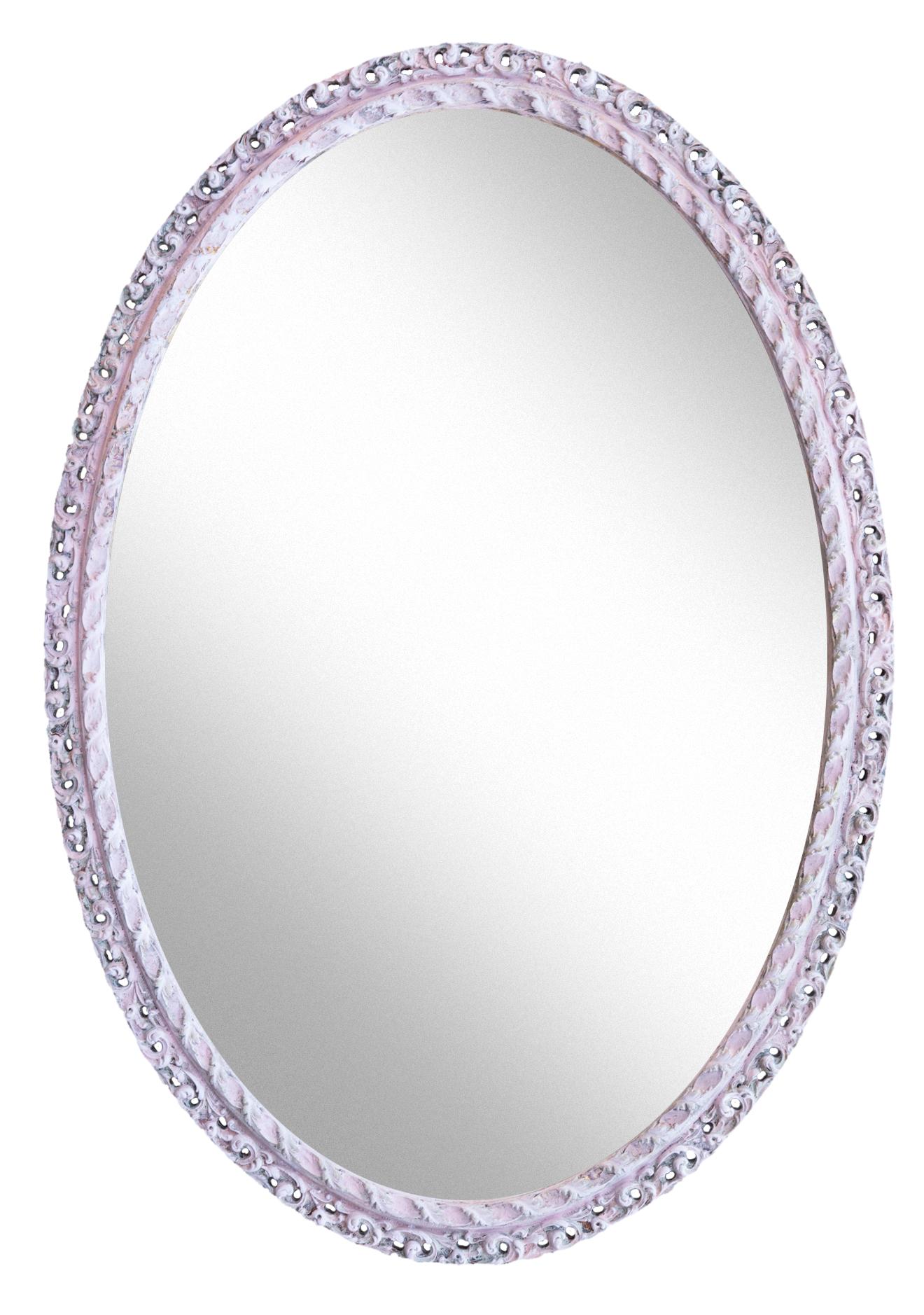 Vintage European oval Hollywood Regency style framed mirror with fretwork throughout.
Original mirror, finished with new backing & wired to hang horizontally or vertically. Circa 1960's, 
A beautiful statement piece for the foyer, master bath or