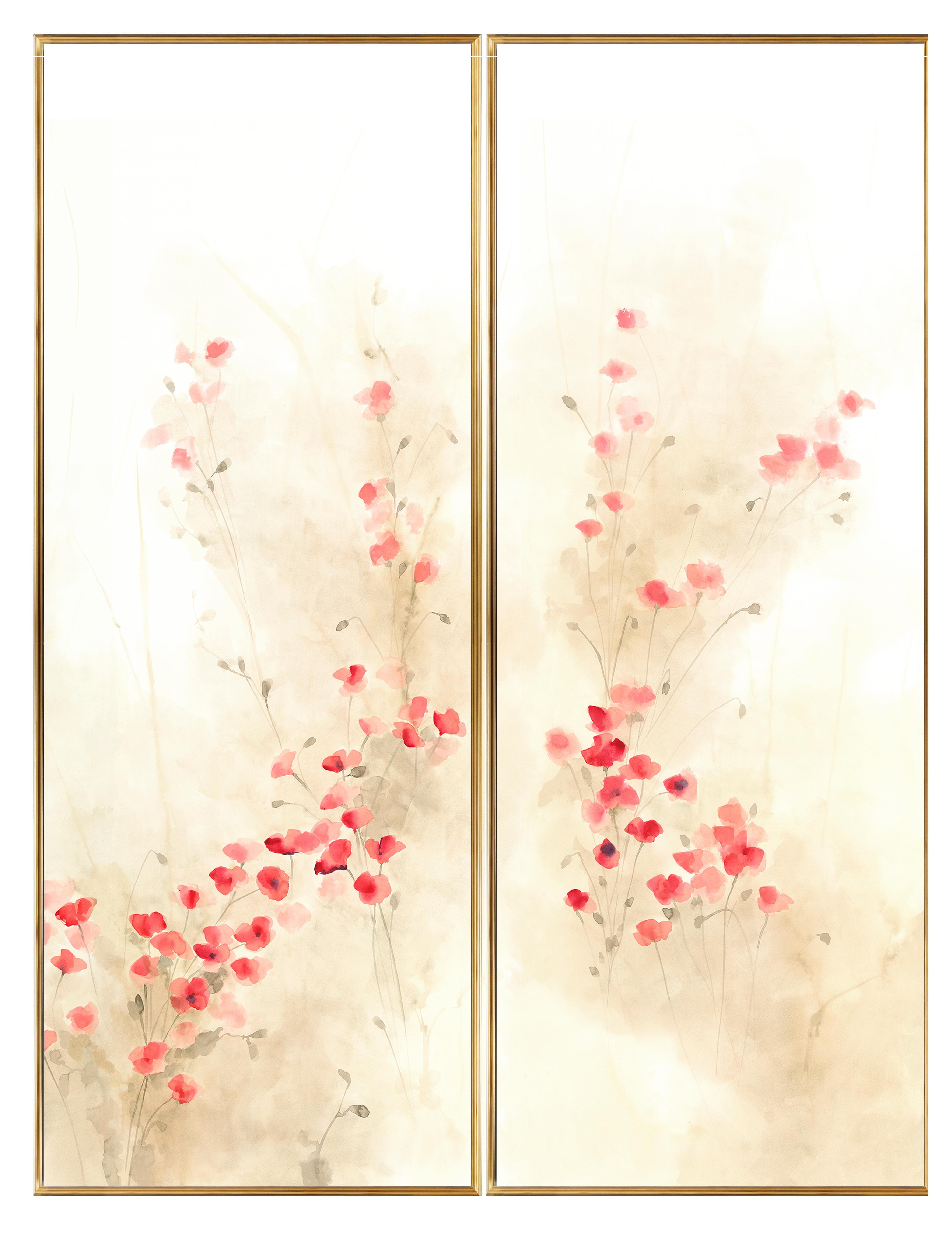 Cette décoration murale charmante et sophistiquée a été entièrement peinte à la main sur du papier 100% coton naturel, selon la technique sumi-e inspirée des anciennes peintures coréennes. Il est particulièrement idéal comme complément accrocheur à