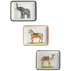 Hand-Painted Vide Poche Set of 3 - Ottoman Menagerie