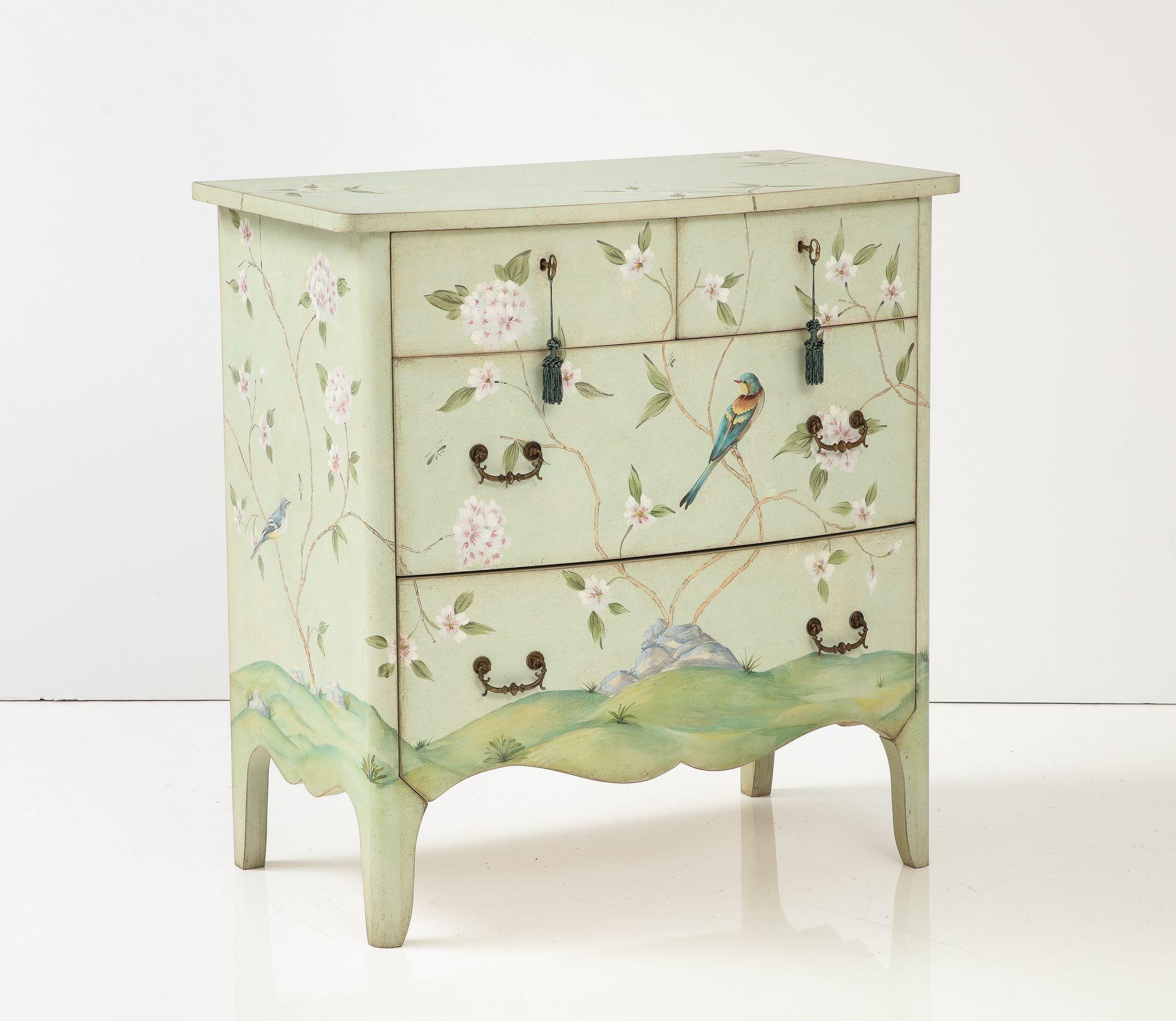 Wood Handpatined Italian Chest of Drawers, 21st C. For Sale