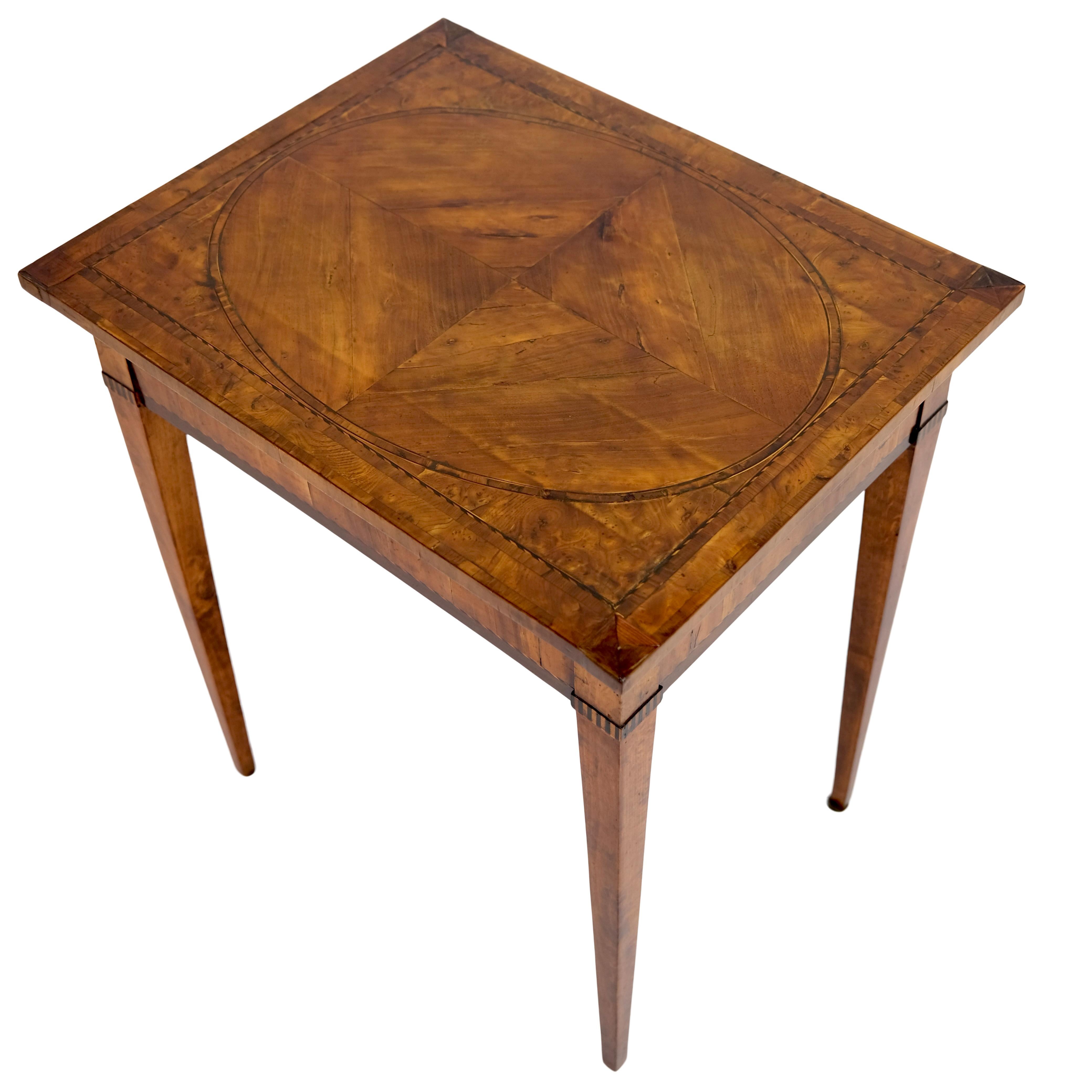 Polished Handpolished 1780s Louis Seize XVI Side Table in Cherry Wood For Sale
