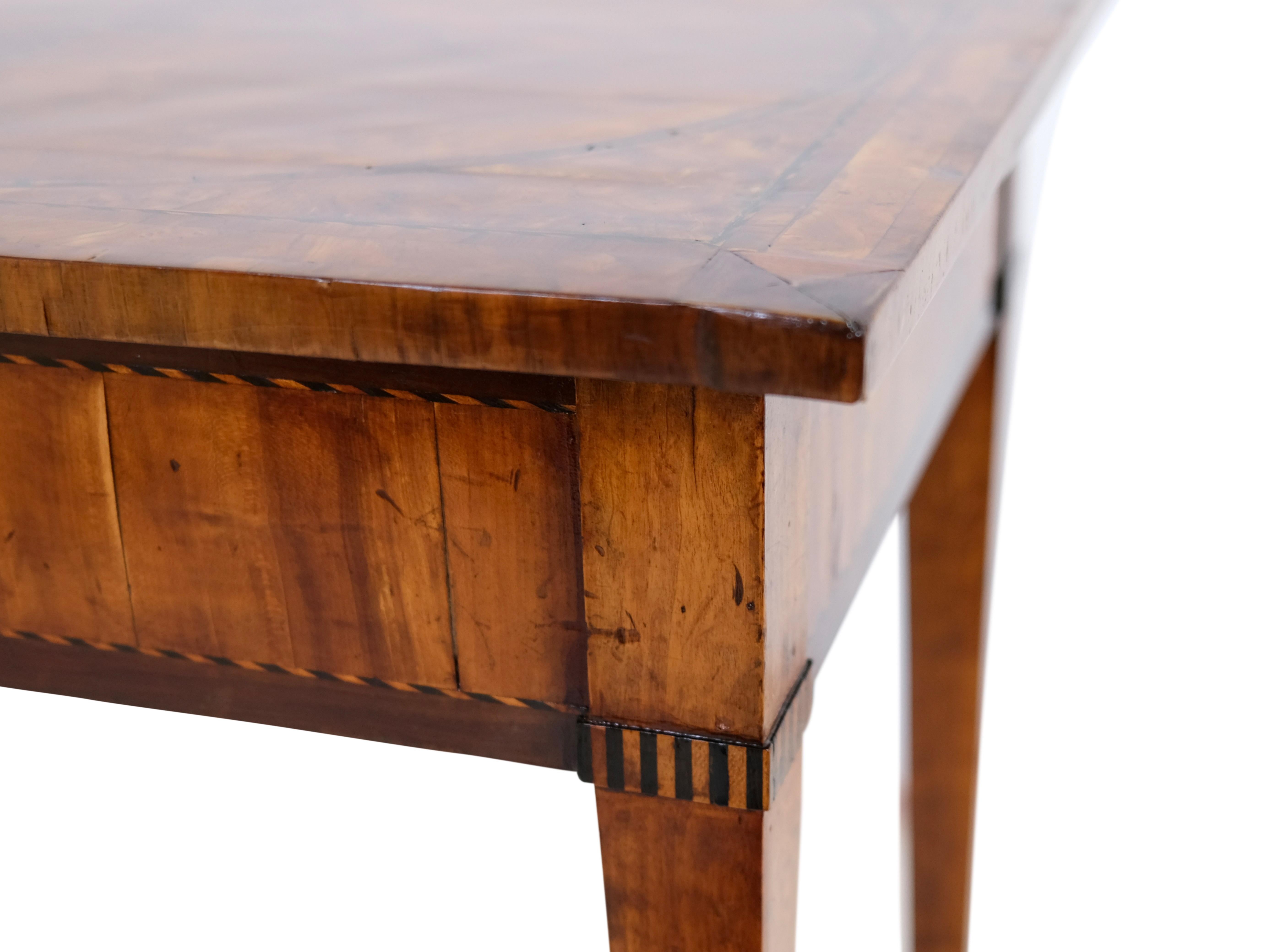 18th Century Handpolished 1780s Louis Seize XVI Side Table in Cherry Wood For Sale