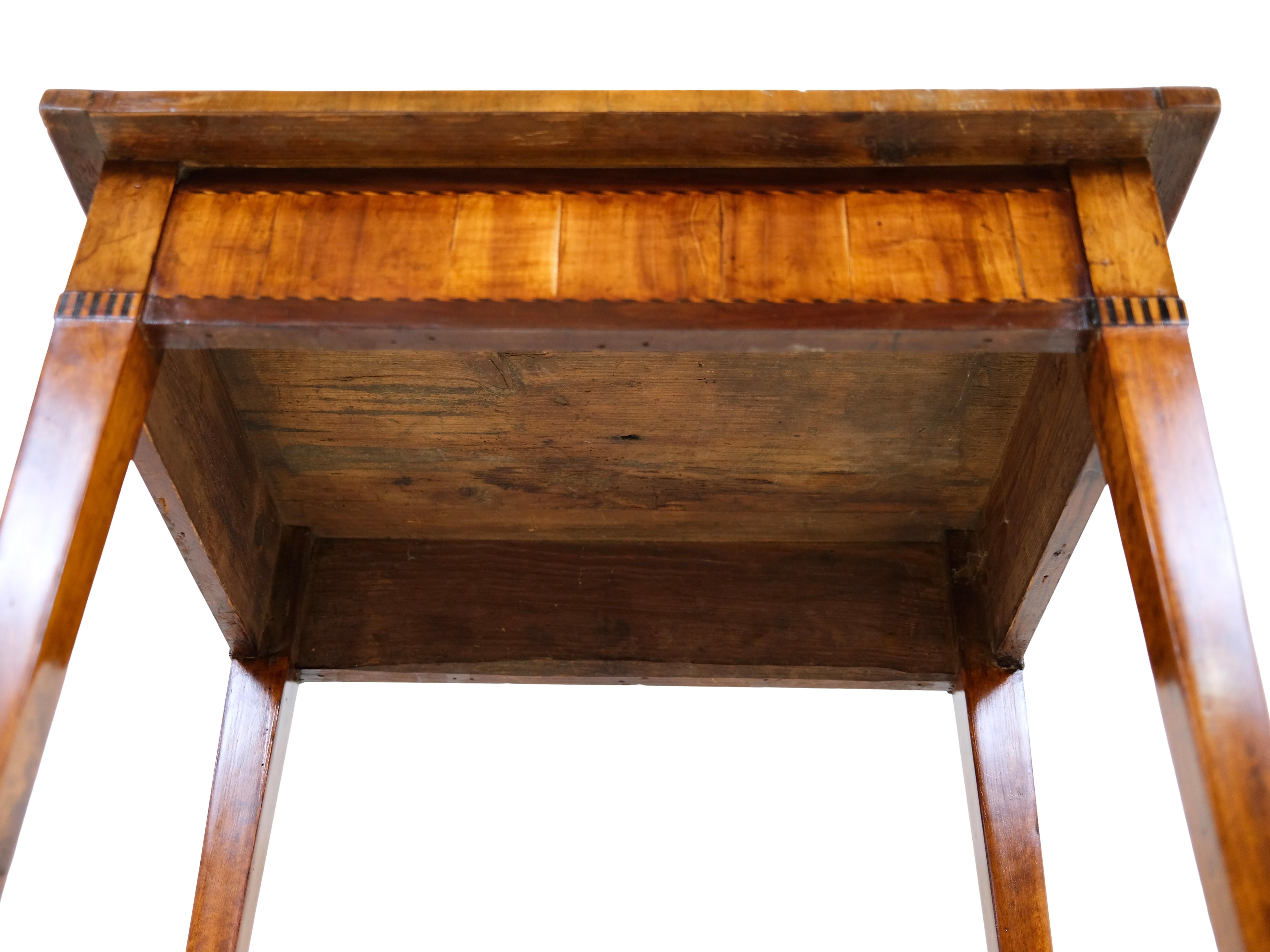 Handpolished 1780s Louis Seize XVI Side Table in Cherry Wood For Sale 1