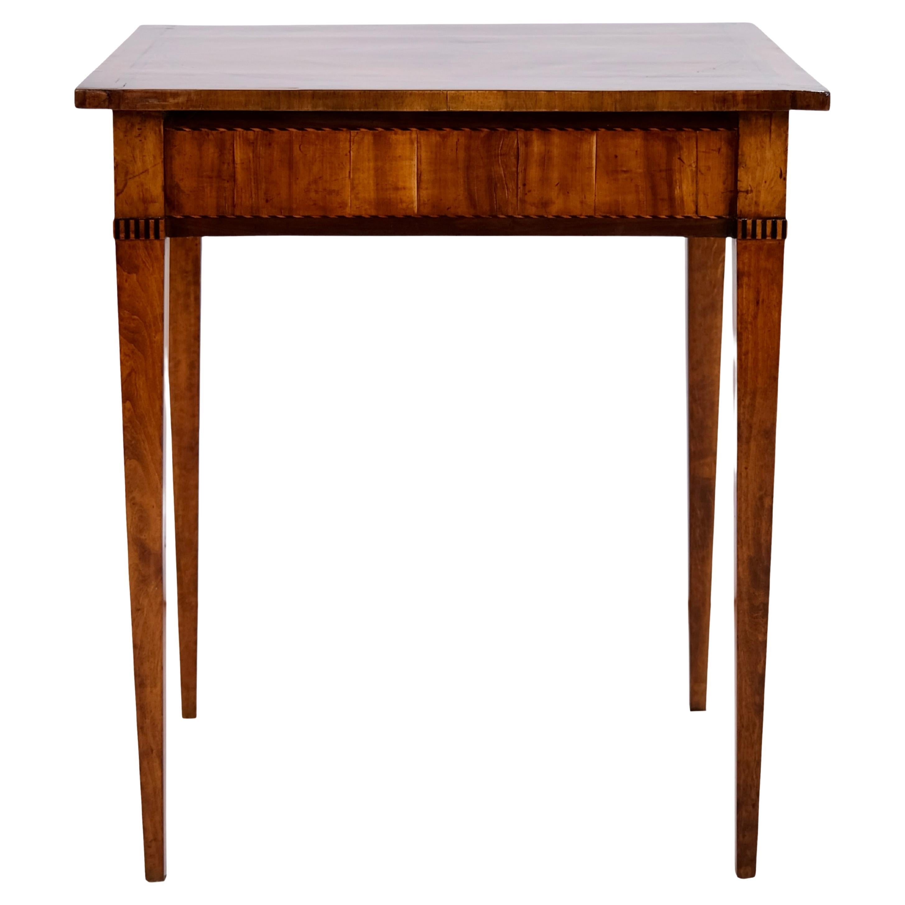 Handpolished 1780s Louis Seize XVI Side Table in Cherry Wood For Sale