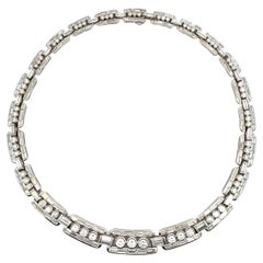 Used Handrafted 24.13Ct Diamond Baguette and Brilliant Cut Diamond Necklace in 18 Kt 